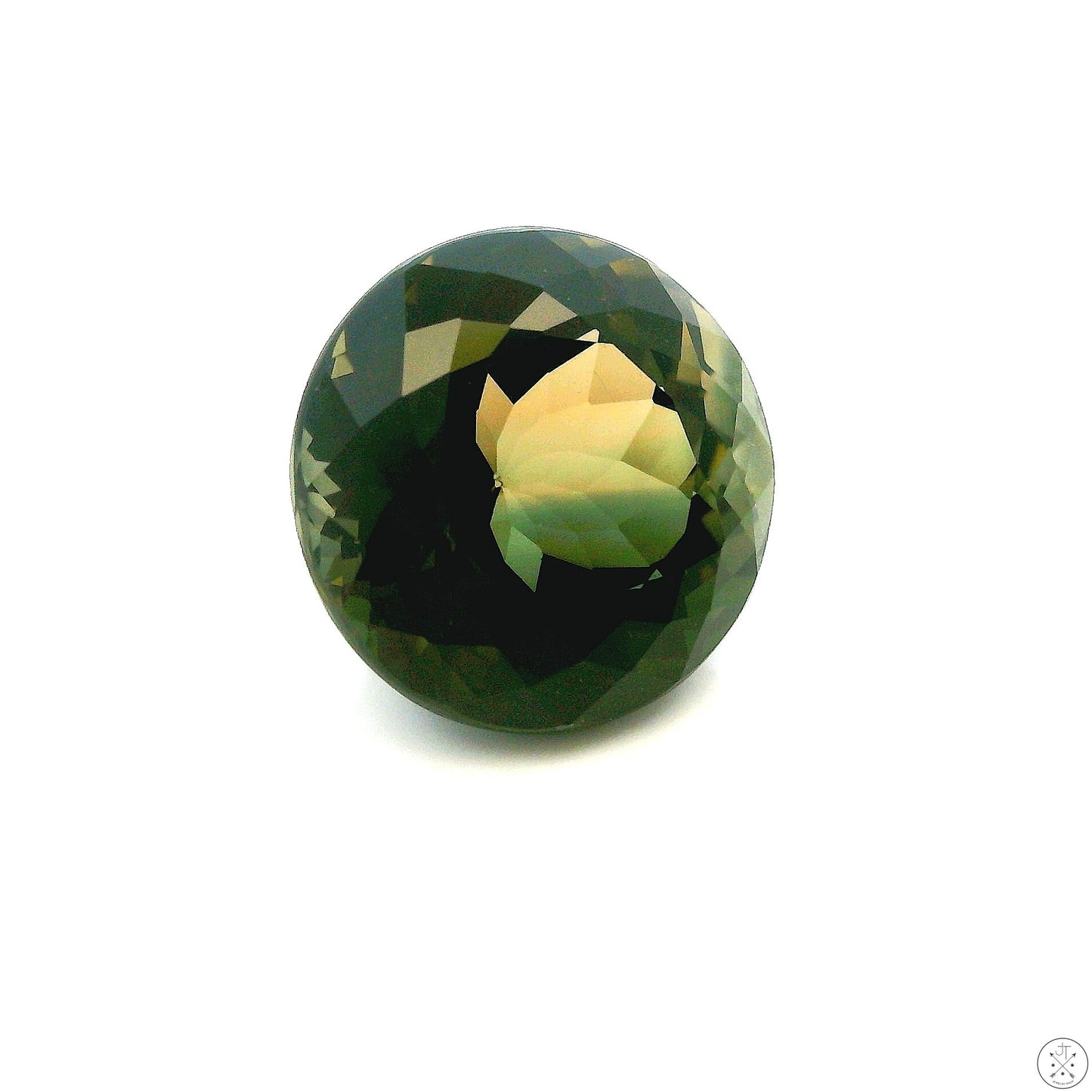 5.27 Carat Natural Green Tourmaline 10 mm Round Faceted Gemstone Loose