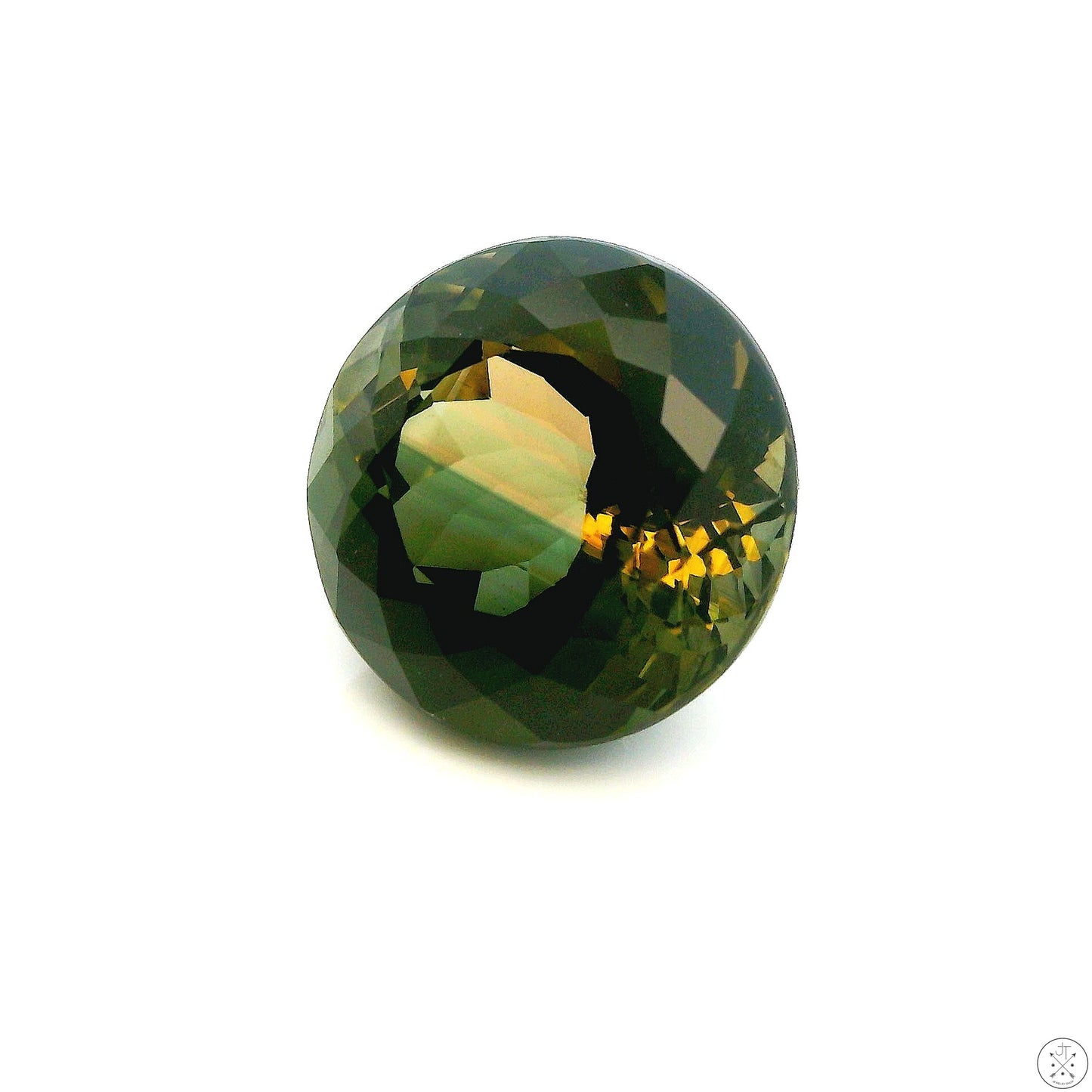 5.27 Carat Natural Green Tourmaline 10 mm Round Faceted Gemstone Loose