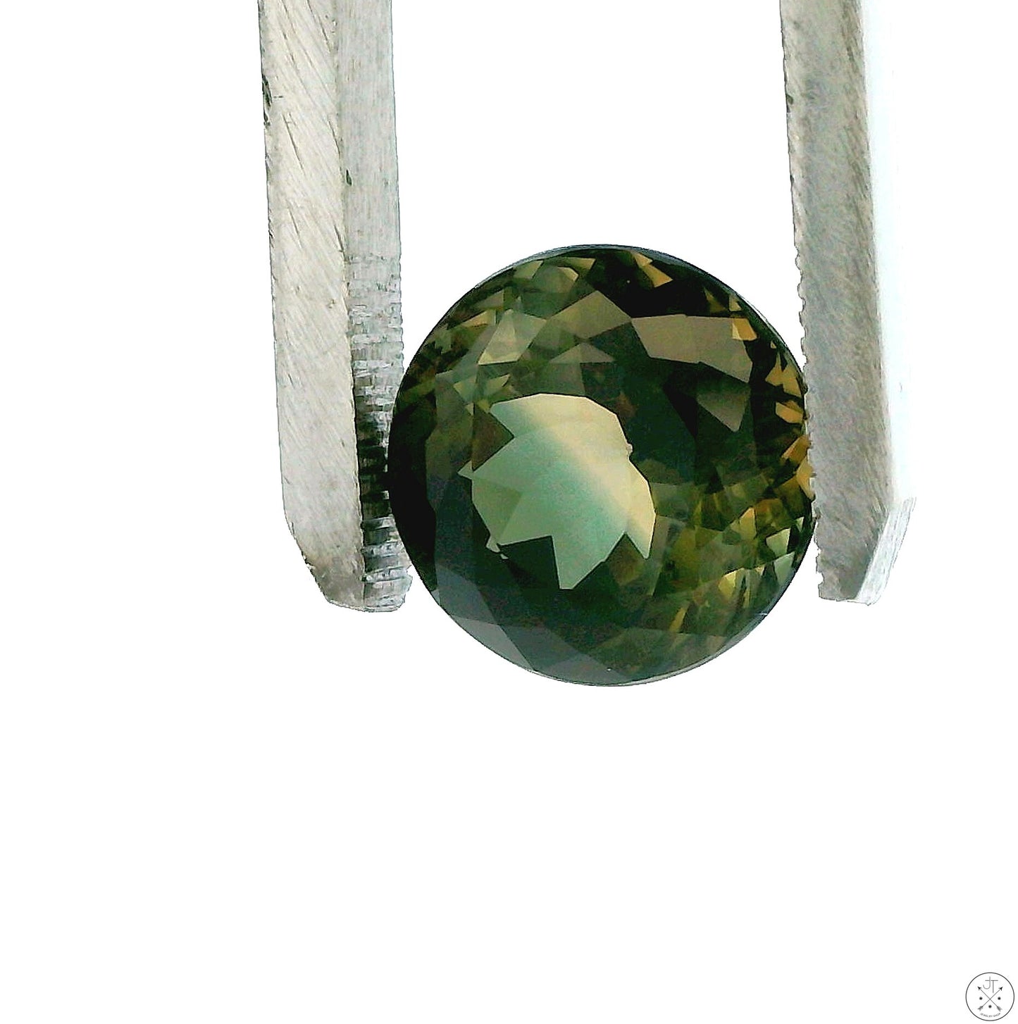 5.27 Carat Natural Green Tourmaline 10 mm Round Faceted Gemstone Loose