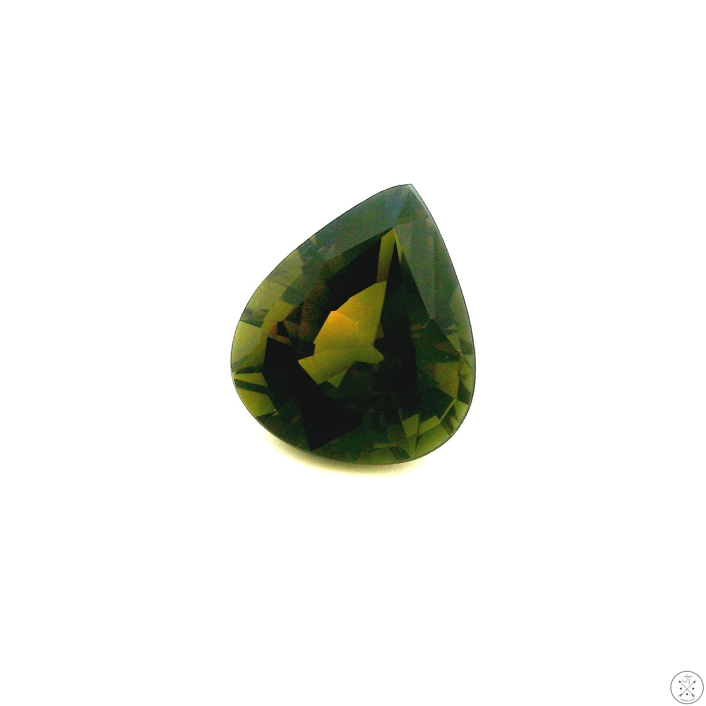 3.10 Carat Natural Green Tourmaline 11 x 9 mm Pear Faceted Gemstone Loose