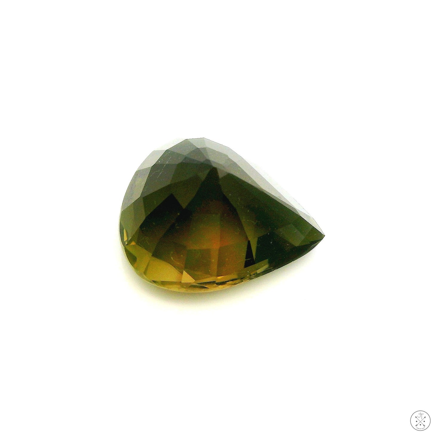 3.10 Carat Natural Green Tourmaline 11 x 9 mm Pear Faceted Gemstone Loose