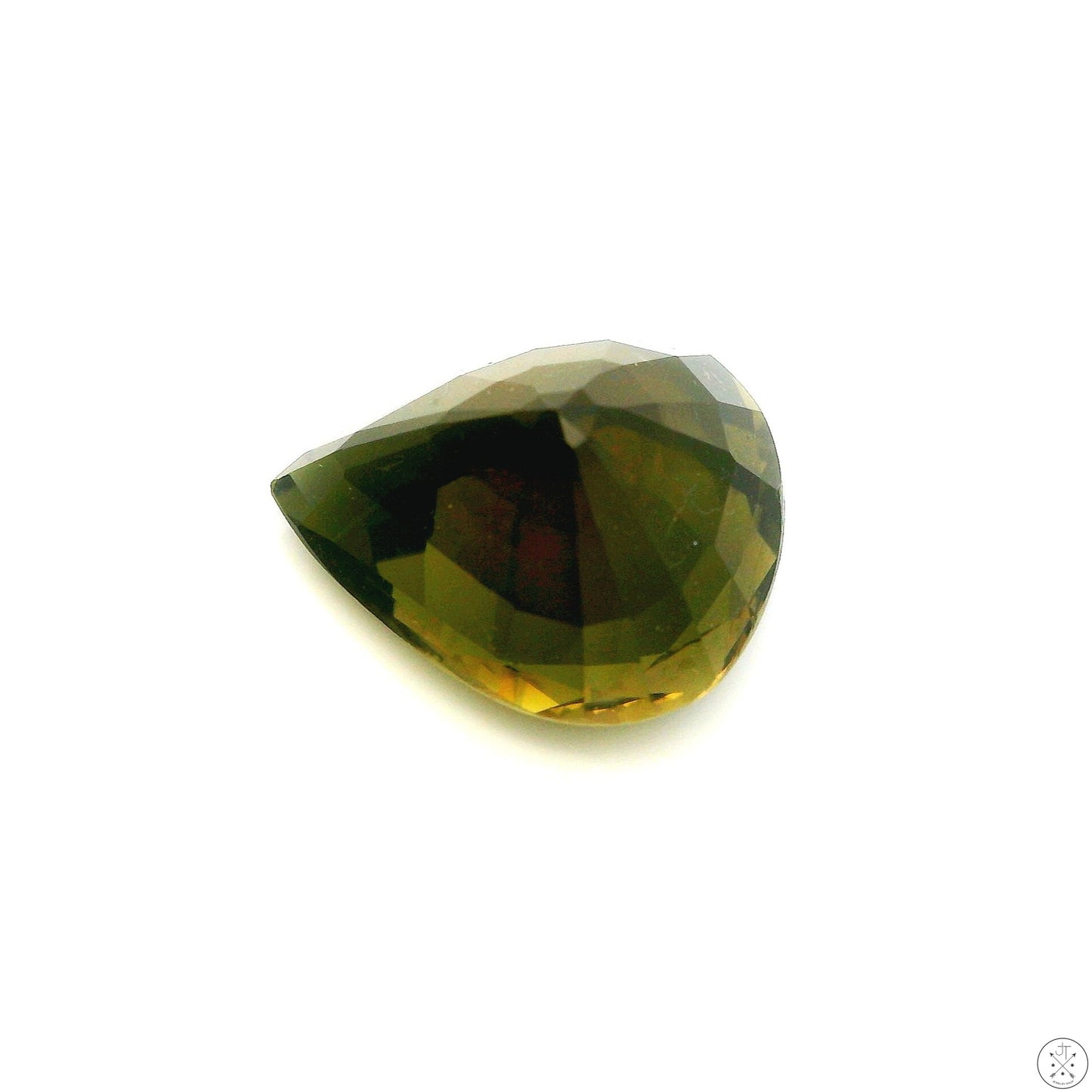 3.10 Carat Natural Green Tourmaline 11 x 9 mm Pear Faceted Gemstone Loose