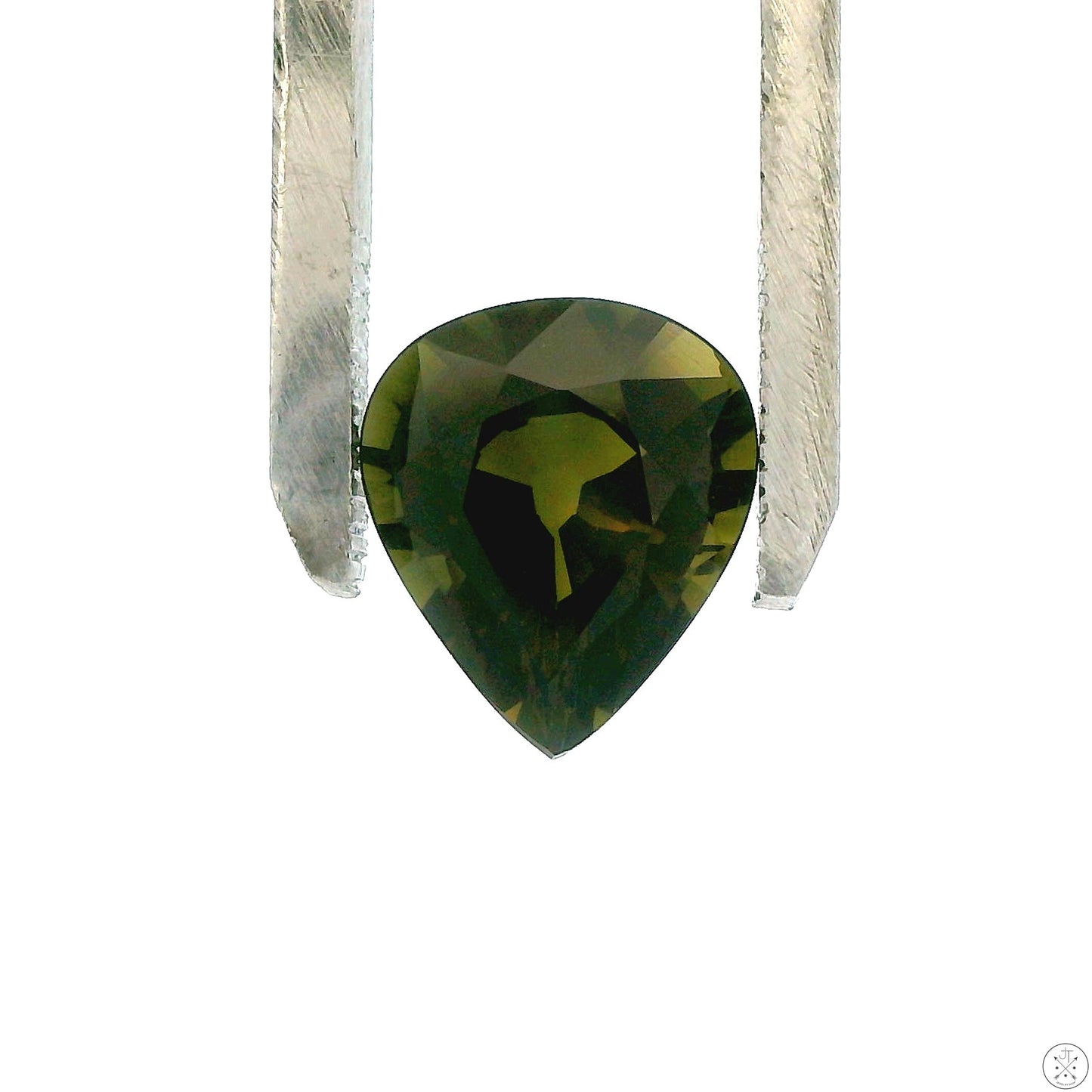 3.10 Carat Natural Green Tourmaline 11 x 9 mm Pear Faceted Gemstone Loose
