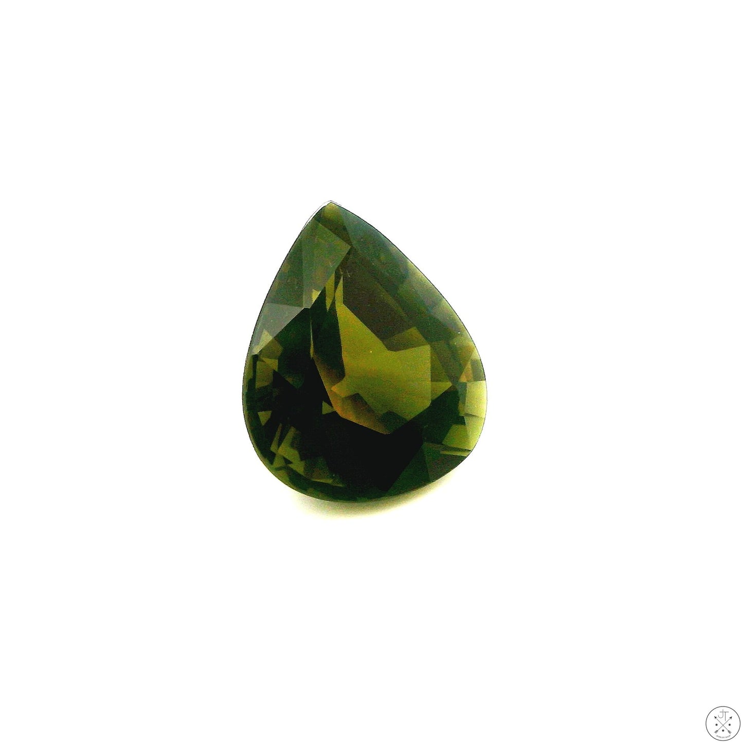 3.10 Carat Natural Green Tourmaline 11 x 9 mm Pear Faceted Gemstone Loose