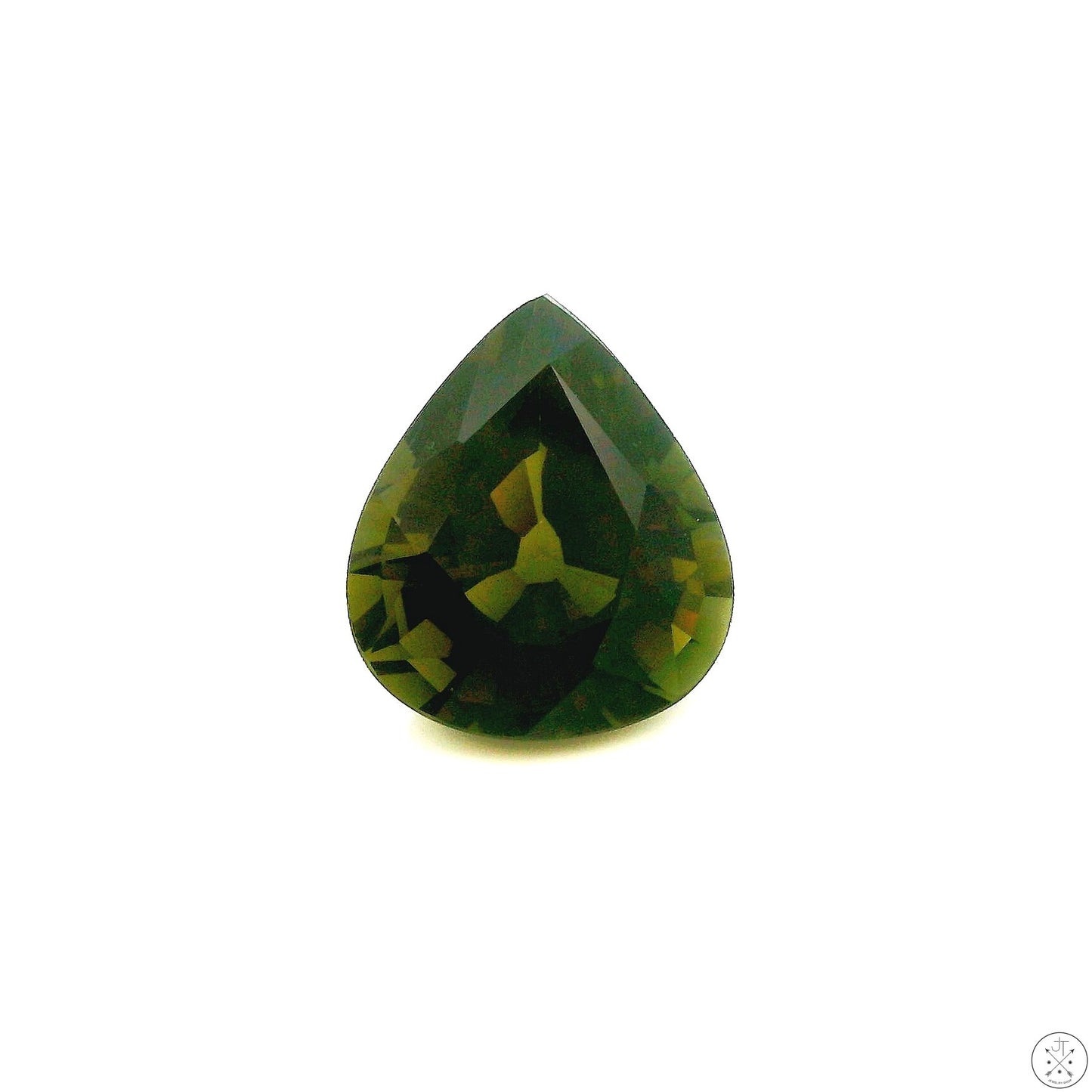 3.10 Carat Natural Green Tourmaline 11 x 9 mm Pear Faceted Gemstone Loose