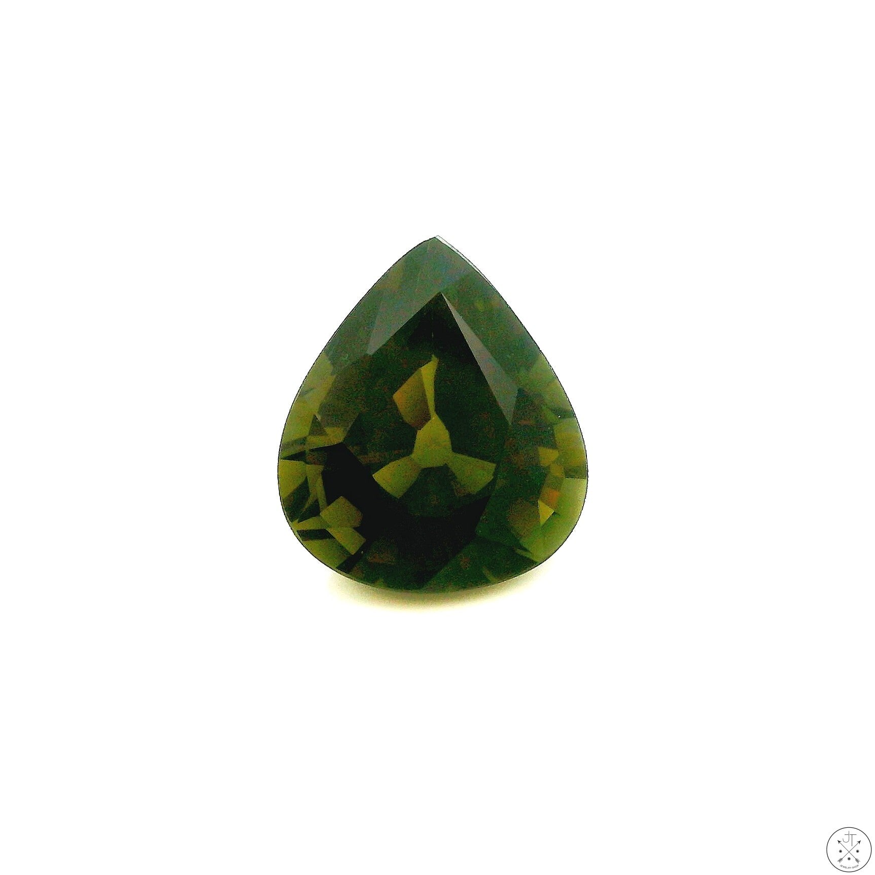 3.10 Carat Natural Green Tourmaline 11 x 9 mm Pear Faceted Gemstone Loose