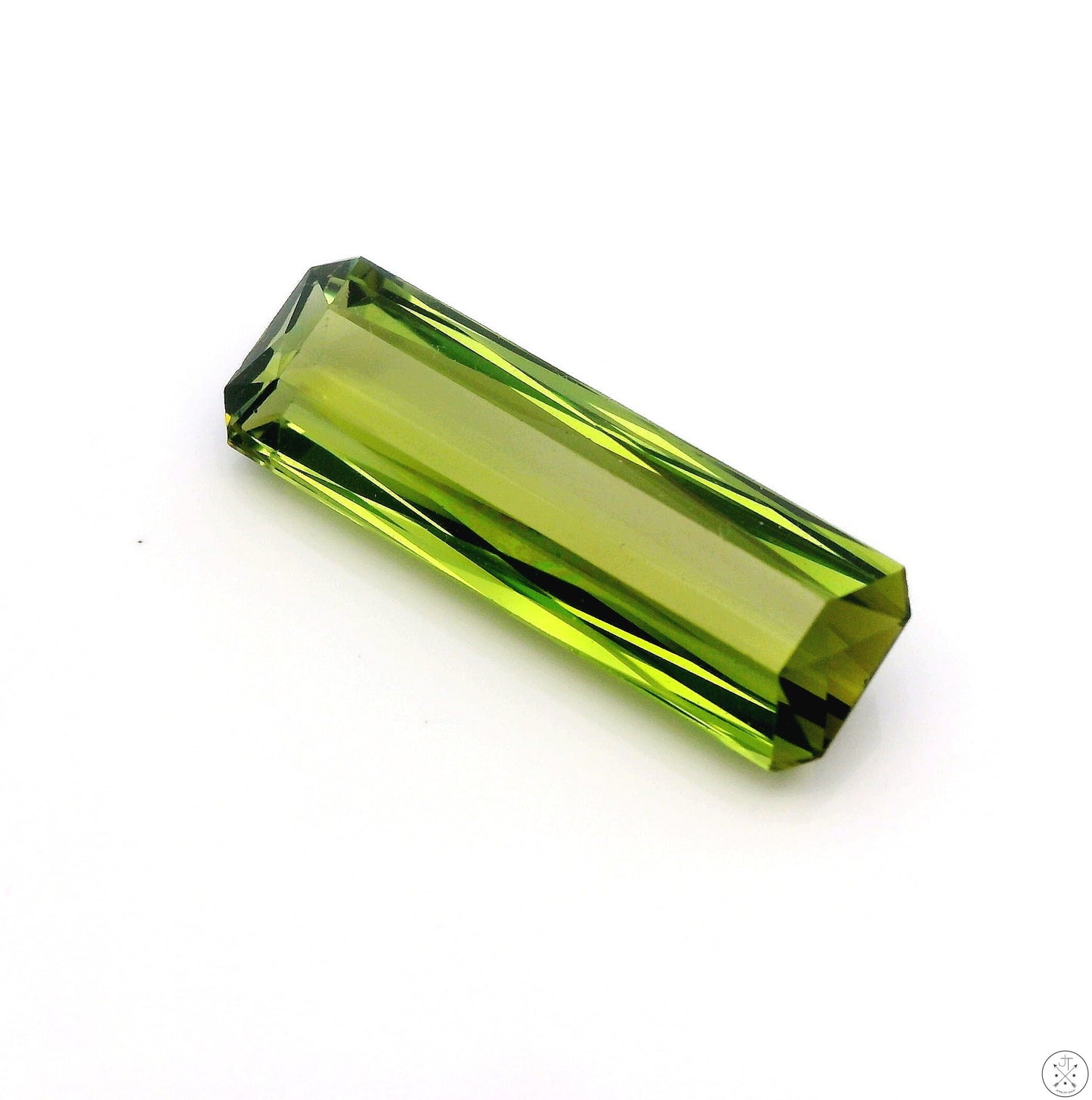 4.12 Carat Natural Green Tourmaline 18 x 6 mm Rectangle Faceted Gemstone Loose