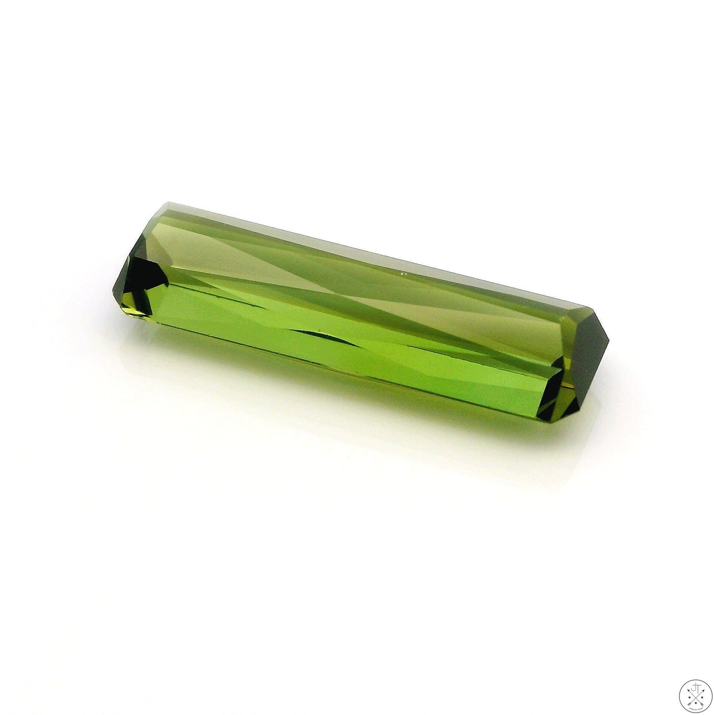 4.12 Carat Natural Green Tourmaline 18 x 6 mm Rectangle Faceted Gemstone Loose