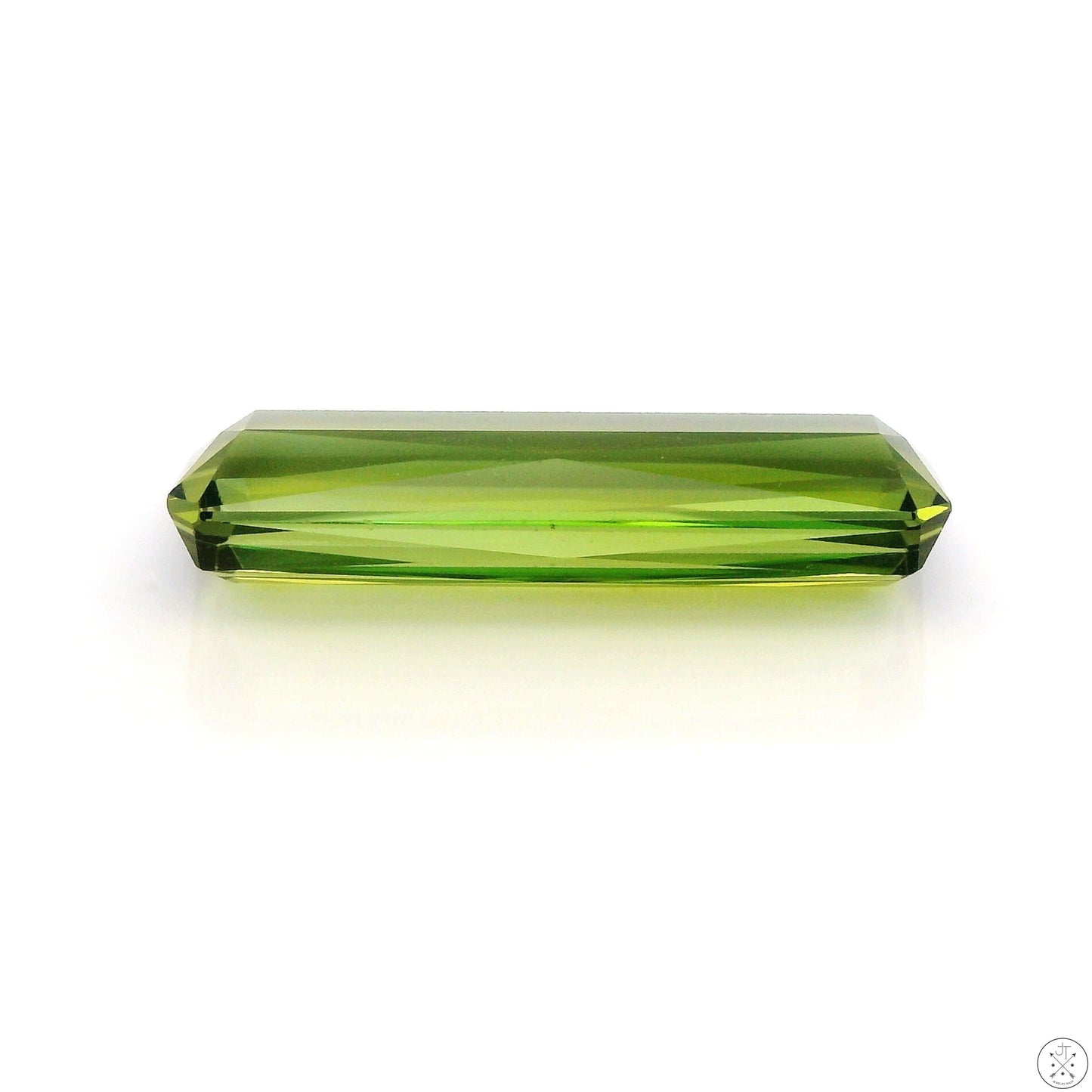 4.12 Carat Natural Green Tourmaline 18 x 6 mm Rectangle Faceted Gemstone Loose