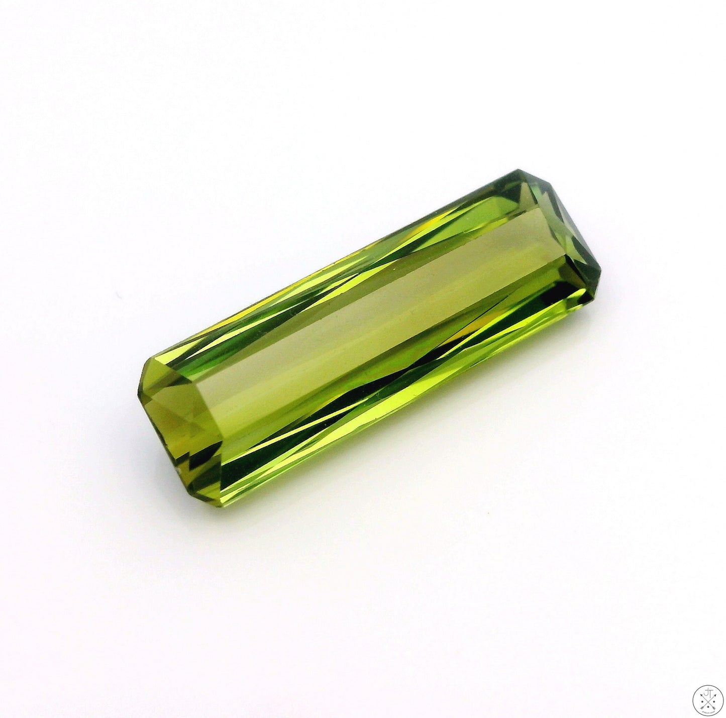 4.12 Carat Natural Green Tourmaline 18 x 6 mm Rectangle Faceted Gemstone Loose