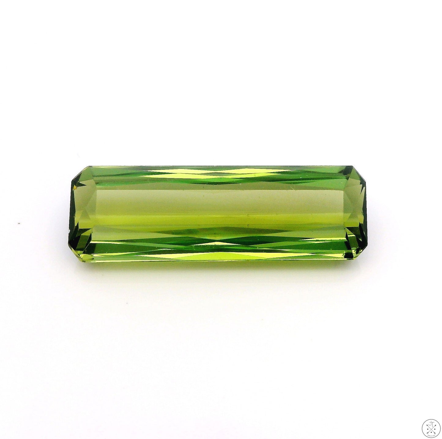 4.12 Carat Natural Green Tourmaline 18 x 6 mm Rectangle Faceted Gemstone Loose