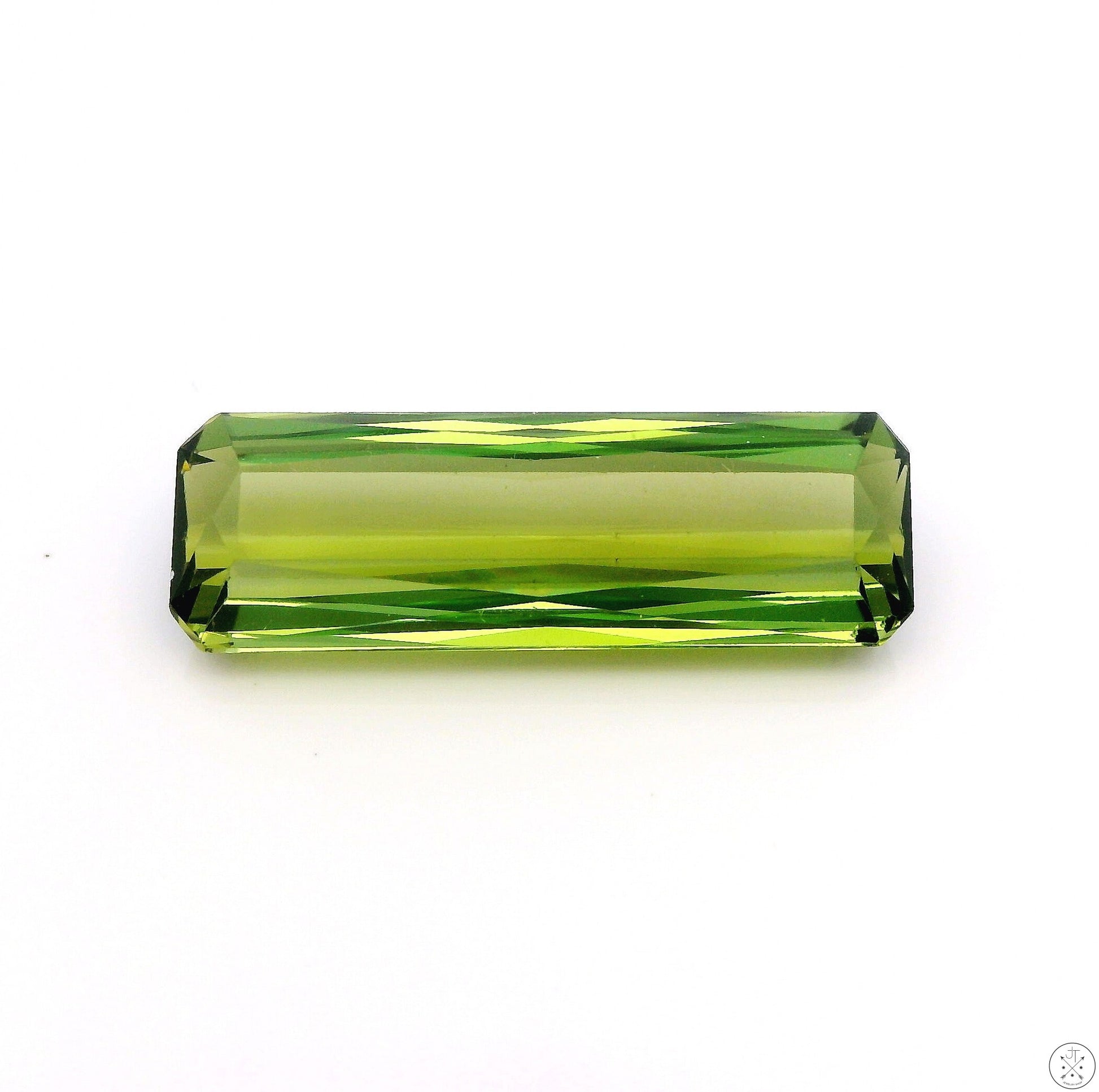 4.12 Carat Natural Green Tourmaline 18 x 6 mm Rectangle Faceted Gemstone Loose