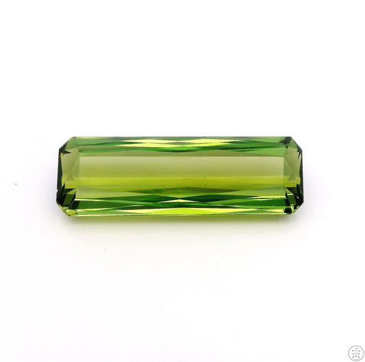 4.12 Carat Natural Green Tourmaline 18 x 6 mm Rectangle Faceted Gemstone Loose