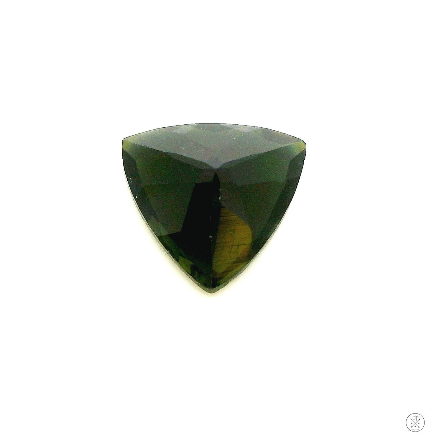 2.53 Carat Natural Green Tourmaline 10 mm Trillion Faceted Gemstone Loose
