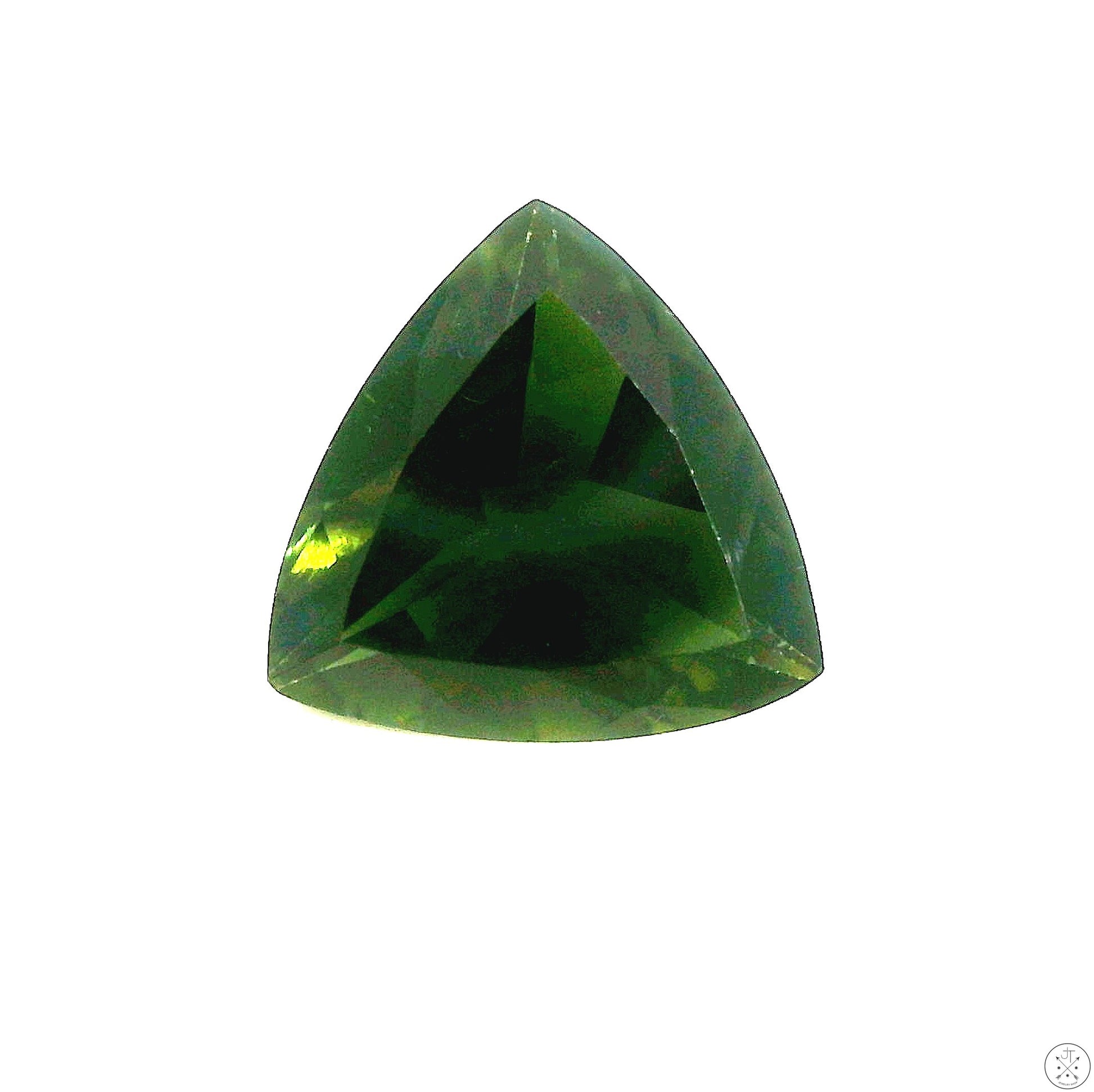 2.53 Carat Natural Green Tourmaline 10 mm Trillion Faceted Gemstone Loose