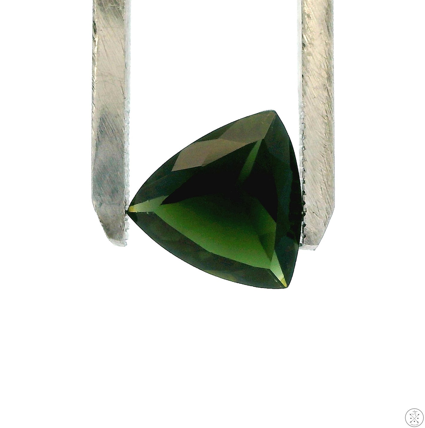 2.53 Carat Natural Green Tourmaline 10 mm Trillion Faceted Gemstone Loose