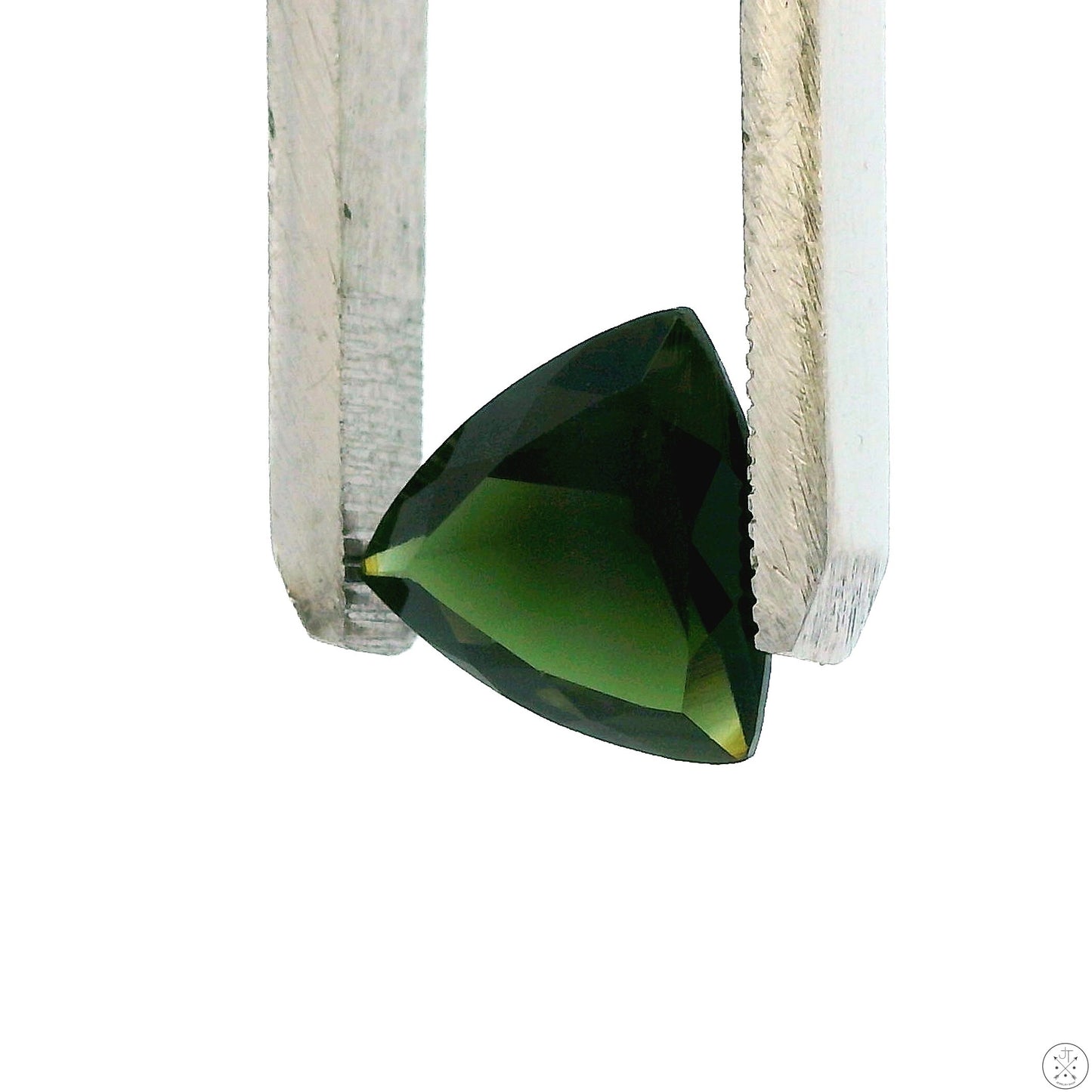 2.53 Carat Natural Green Tourmaline 10 mm Trillion Faceted Gemstone Loose