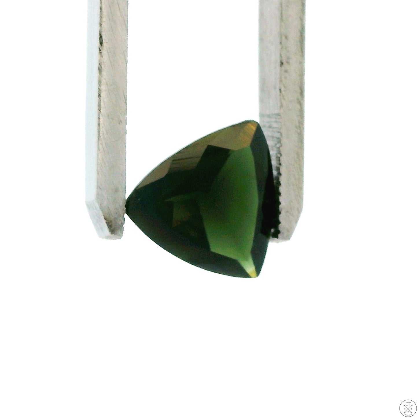 2.53 Carat Natural Green Tourmaline 10 mm Trillion Faceted Gemstone Loose