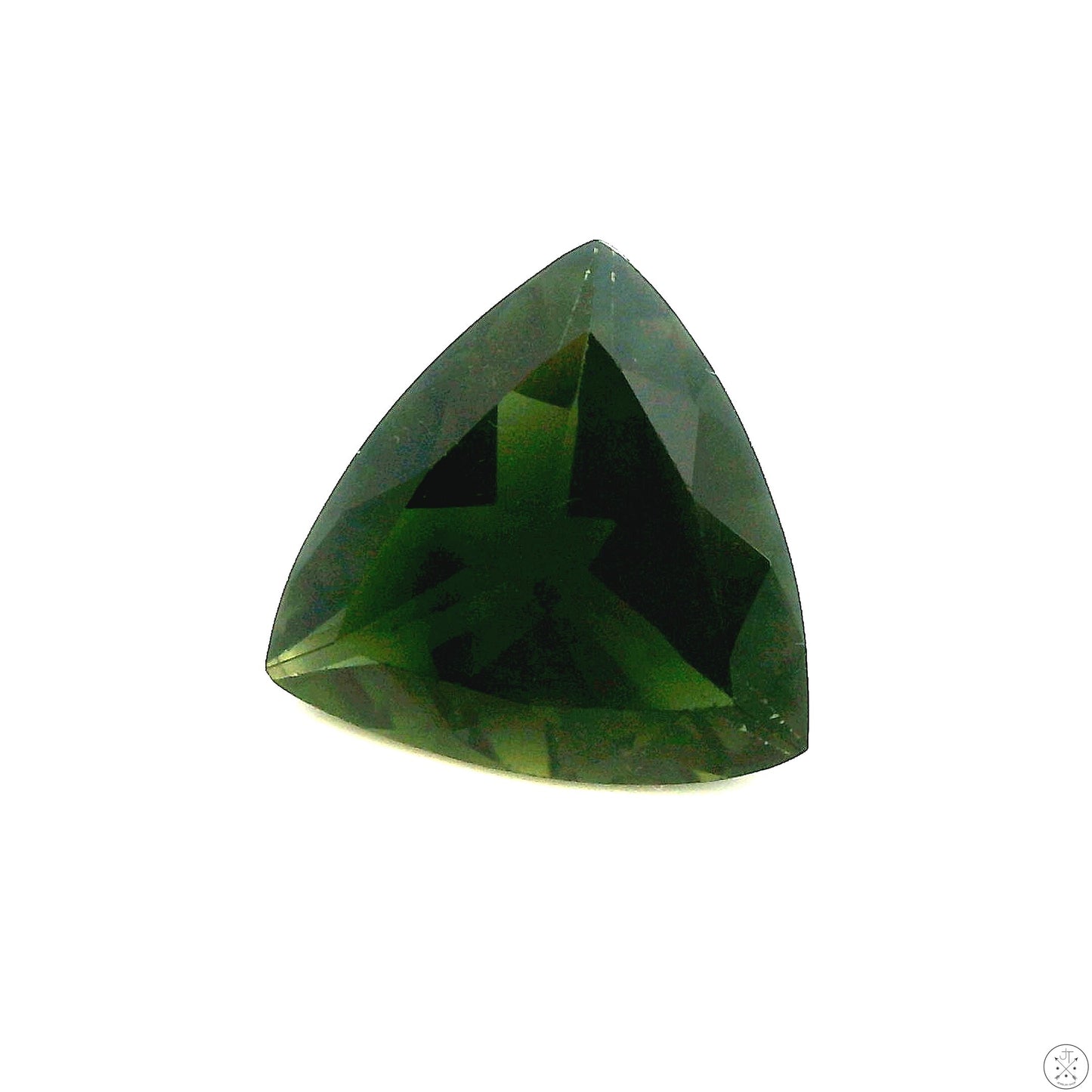 2.53 Carat Natural Green Tourmaline 10 mm Trillion Faceted Gemstone Loose