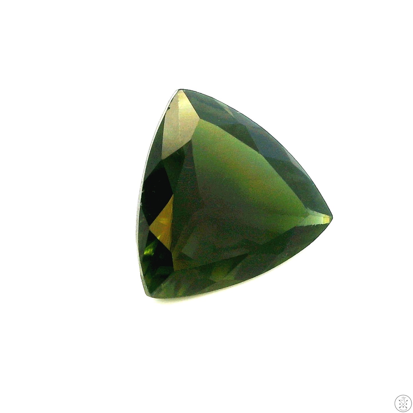 2.53 Carat Natural Green Tourmaline 10 mm Trillion Faceted Gemstone Loose