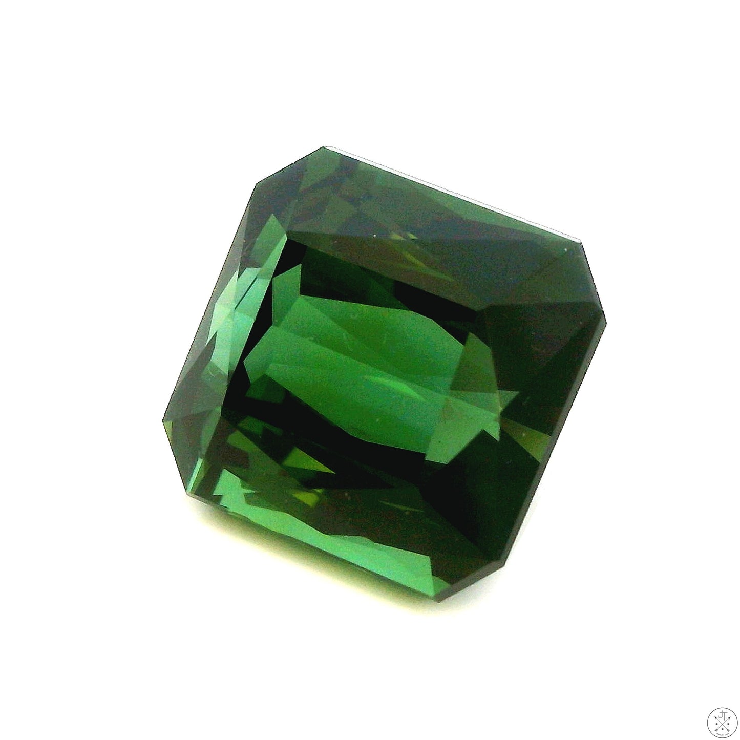 6.05 Carat Natural Green Tourmaline 10 mm Square Emerald Faceted Gemstone Loose
