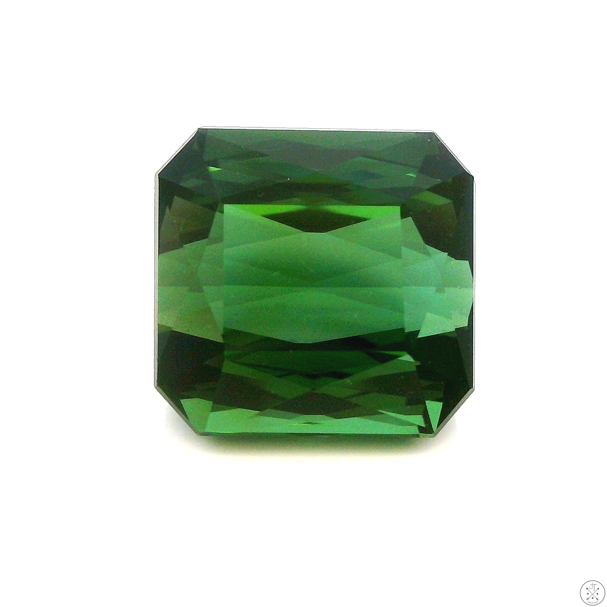 6.05 Carat Natural Green Tourmaline 10 mm Square Emerald Faceted Gemstone Loose