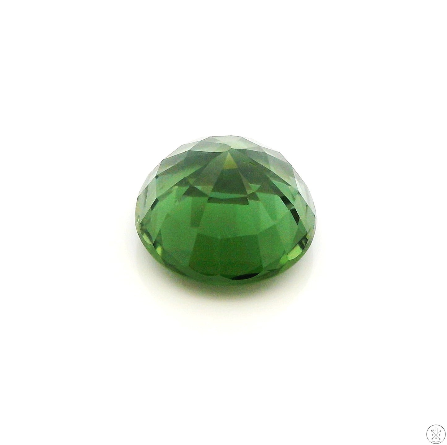 1.76 Carat Natural Green Tourmaline 7.4 mm Round Faceted Gemstone Loose