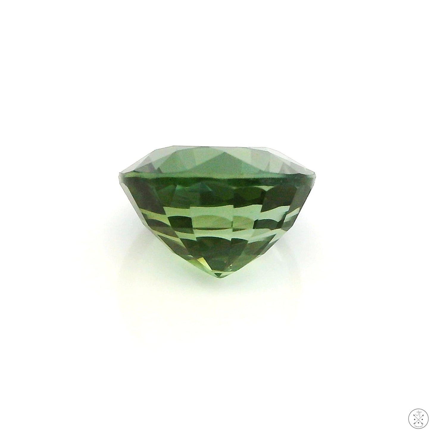 1.76 Carat Natural Green Tourmaline 7.4 mm Round Faceted Gemstone Loose