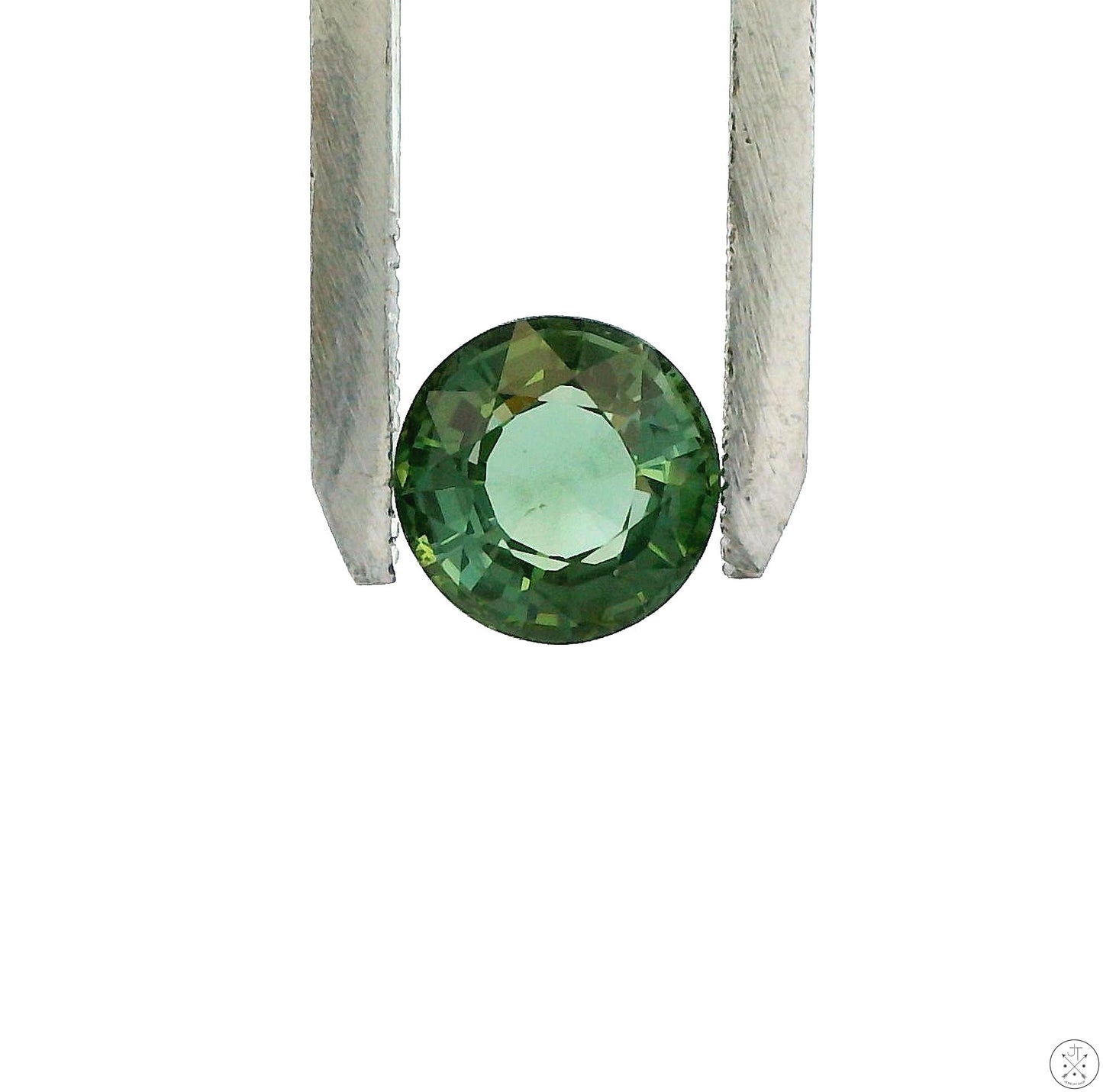 1.76 Carat Natural Green Tourmaline 7.4 mm Round Faceted Gemstone Loose