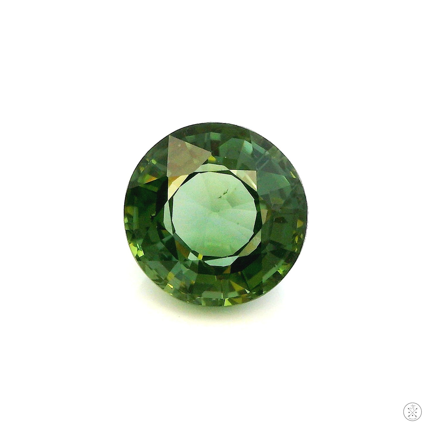 1.76 Carat Natural Green Tourmaline 7.4 mm Round Faceted Gemstone Loose