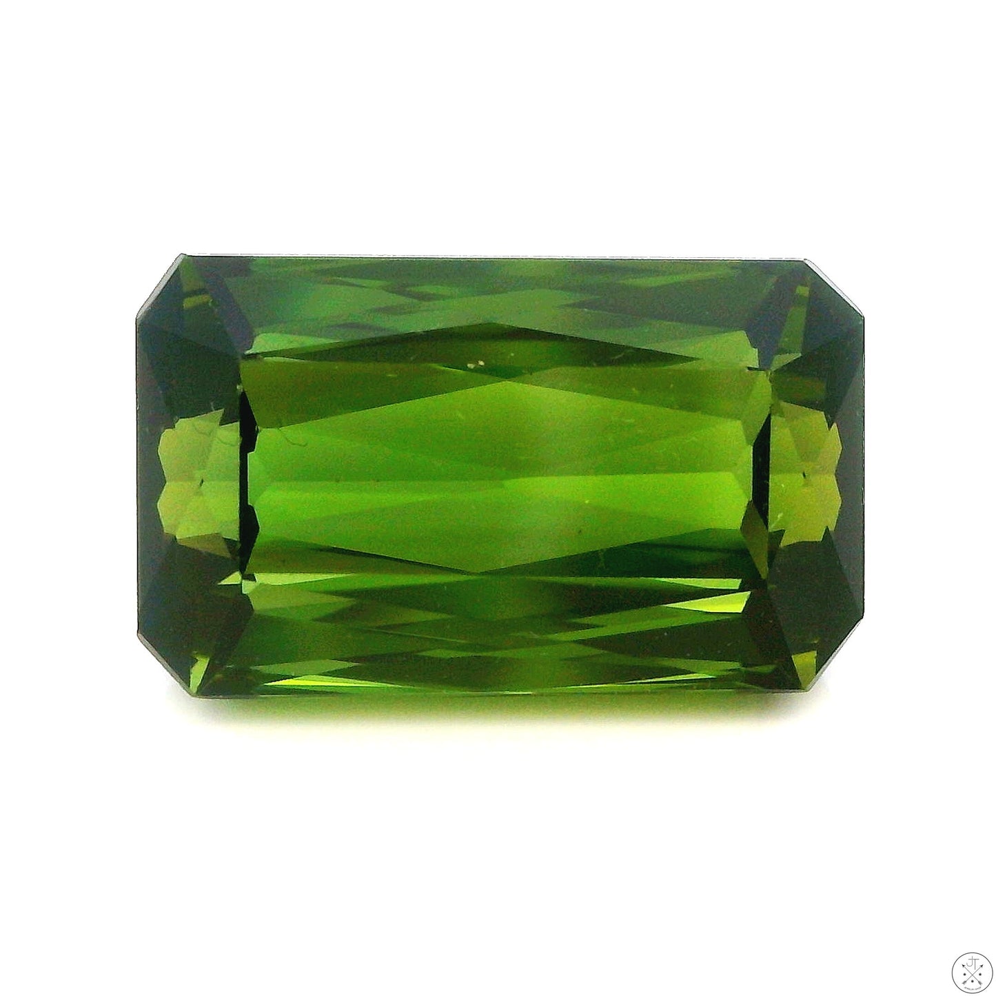 5.92 Carat Natural Green Tourmaline 13 x 8 mm Rectangle Faceted Gemstone Loose
