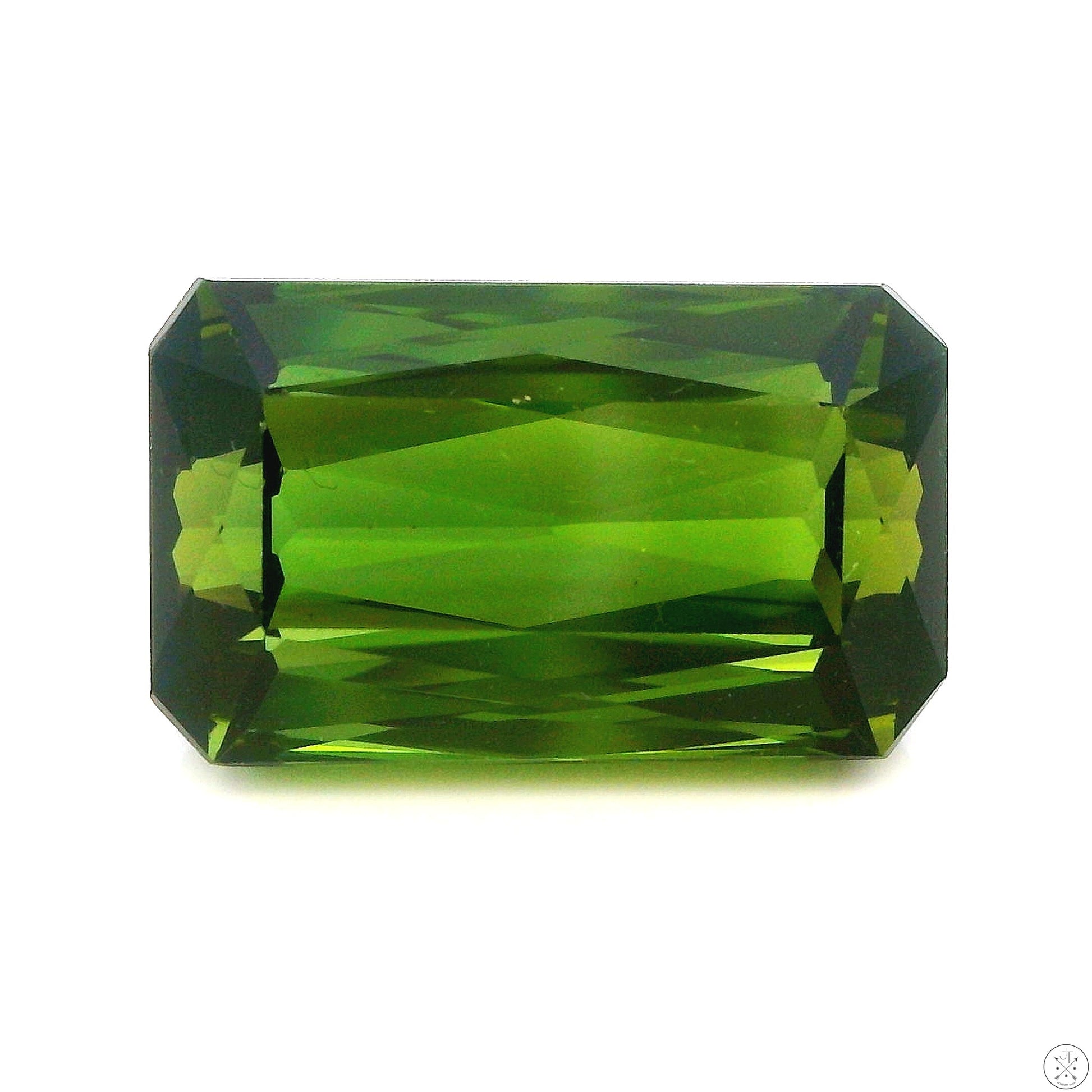 5.92 Carat Natural Green Tourmaline 13 x 8 mm Rectangle Faceted Gemstone Loose