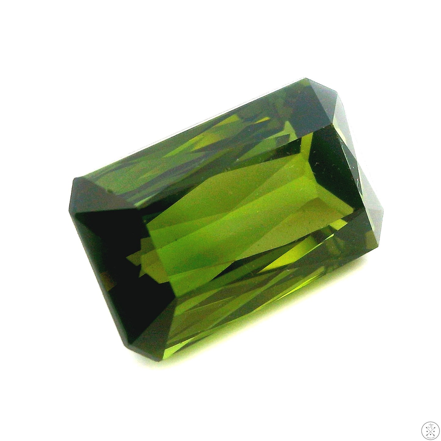 5.92 Carat Natural Green Tourmaline 13 x 8 mm Rectangle Faceted Gemstone Loose