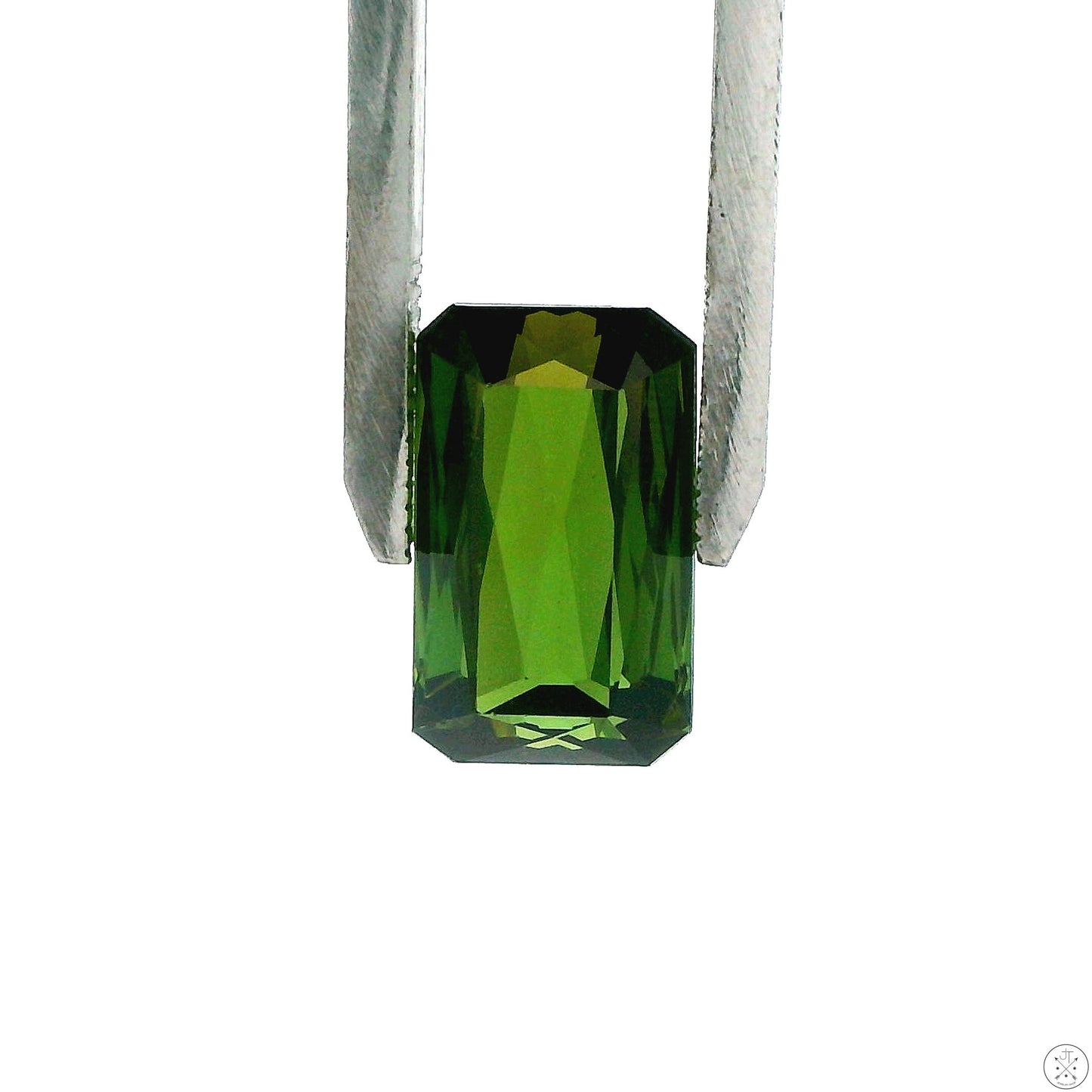 5.92 Carat Natural Green Tourmaline 13 x 8 mm Rectangle Faceted Gemstone Loose