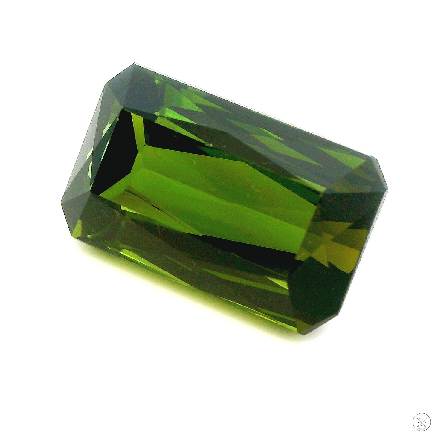 5.92 Carat Natural Green Tourmaline 13 x 8 mm Rectangle Faceted Gemstone Loose