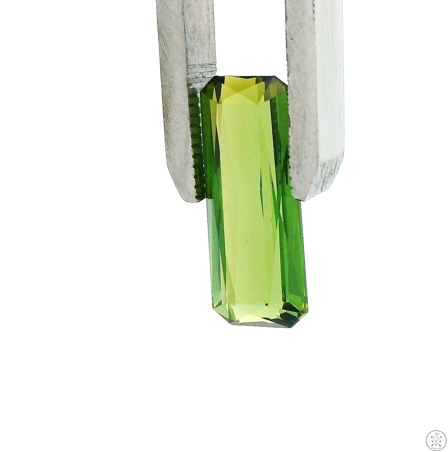 4.04 Carat Natural Green Tourmaline 15.7 x 6.4 mm Rectangle Faceted Gemstone Loose