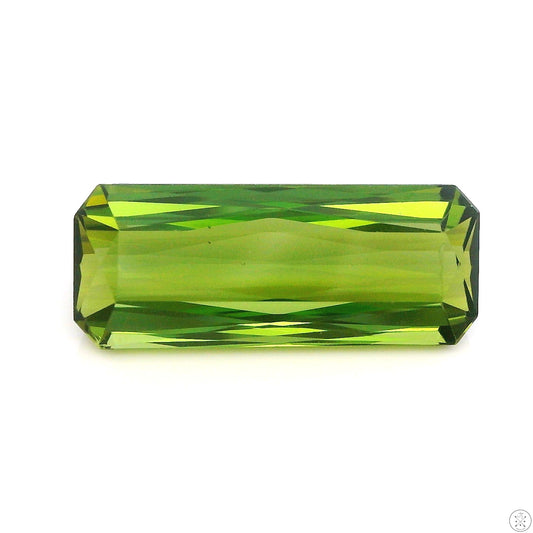 4.04 Carat Natural Green Tourmaline 15.7 x 6.4 mm Rectangle Faceted Gemstone Loose