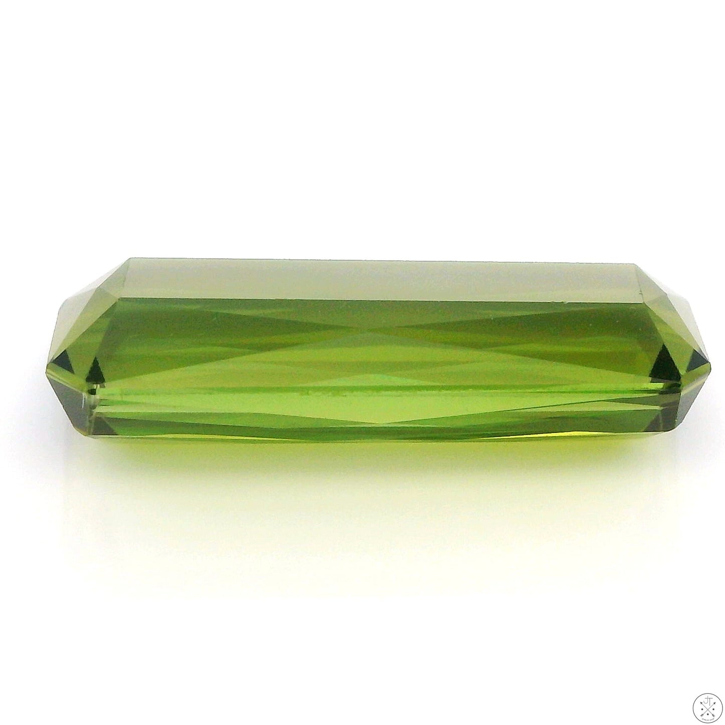 4.04 Carat Natural Green Tourmaline 15.7 x 6.4 mm Rectangle Faceted Gemstone Loose