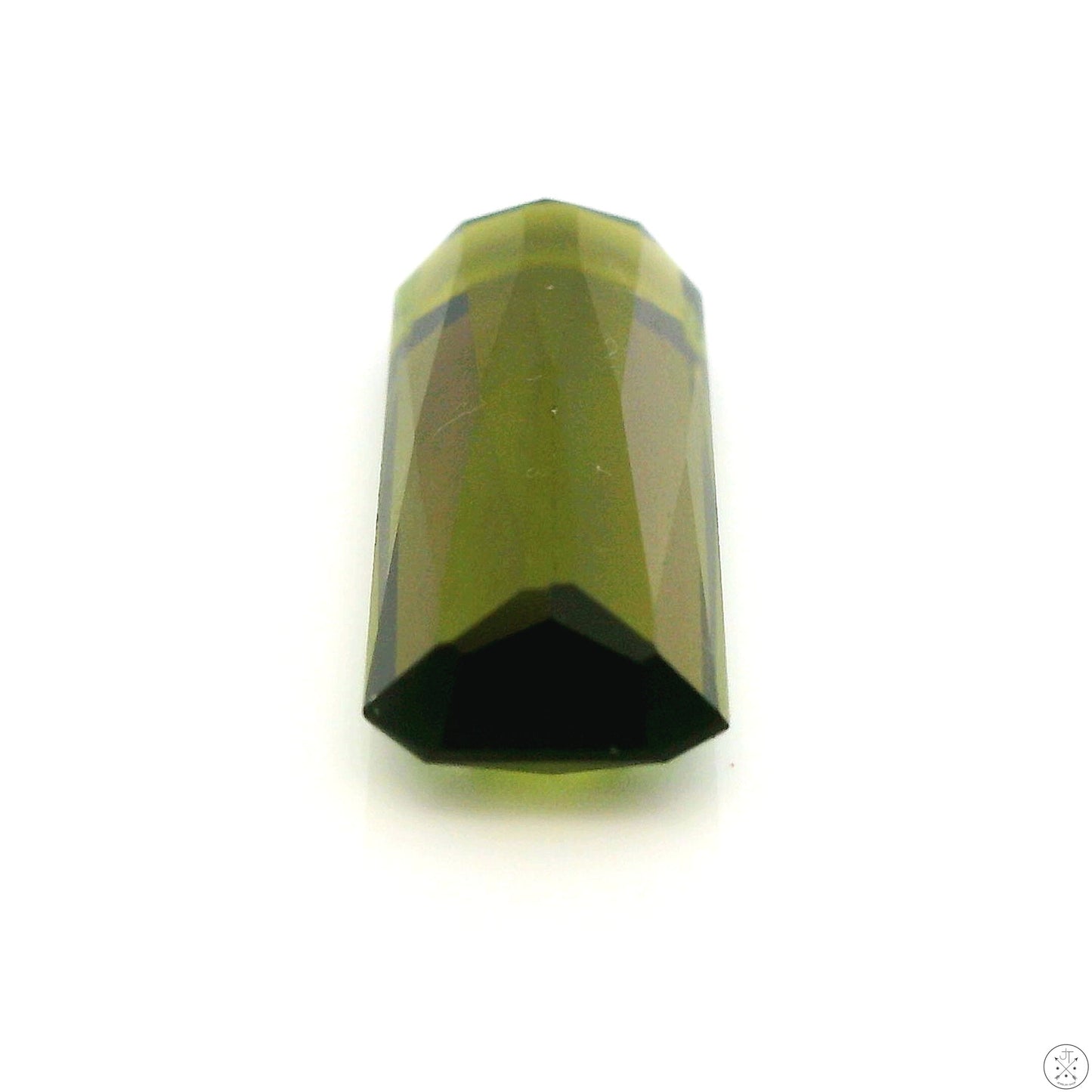 4.04 Carat Natural Green Tourmaline 15.7 x 6.4 mm Rectangle Faceted Gemstone Loose