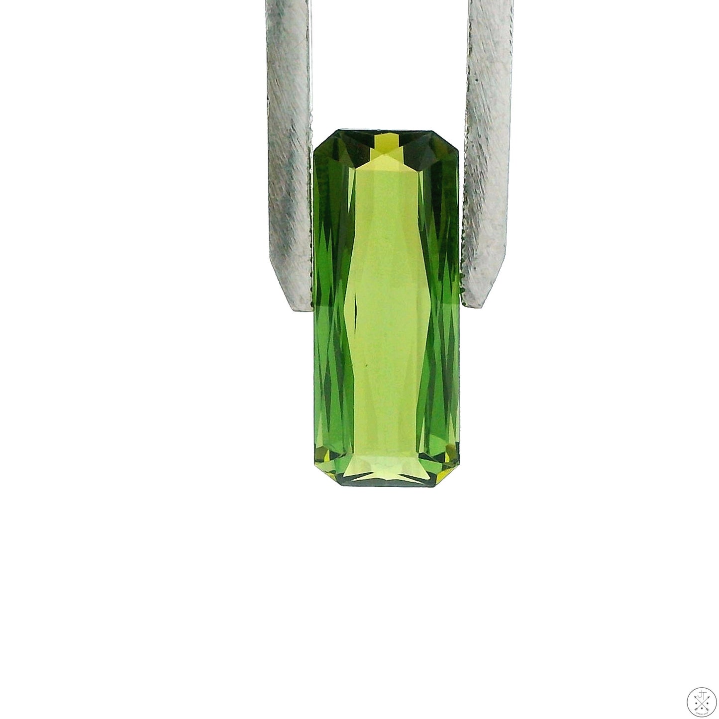 4.04 Carat Natural Green Tourmaline 15.7 x 6.4 mm Rectangle Faceted Gemstone Loose