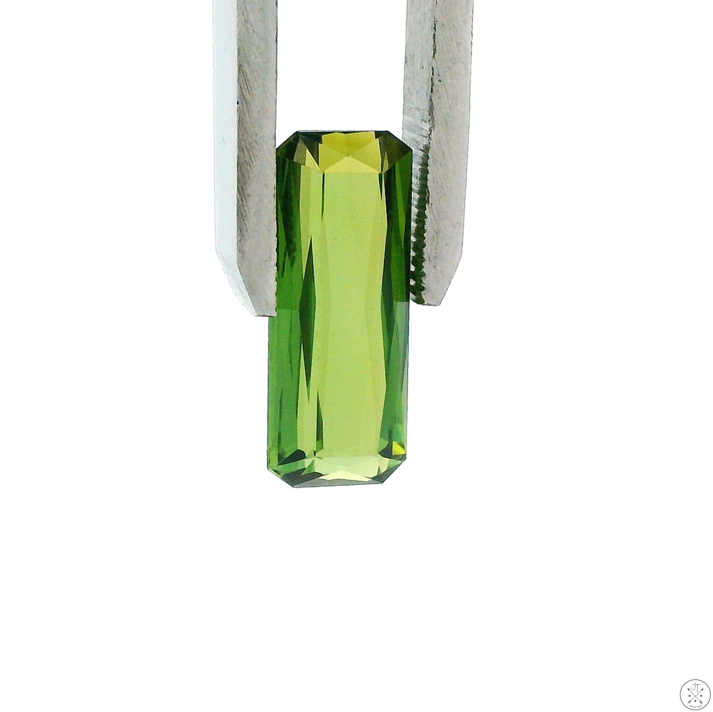 4.04 Carat Natural Green Tourmaline 15.7 x 6.4 mm Rectangle Faceted Gemstone Loose