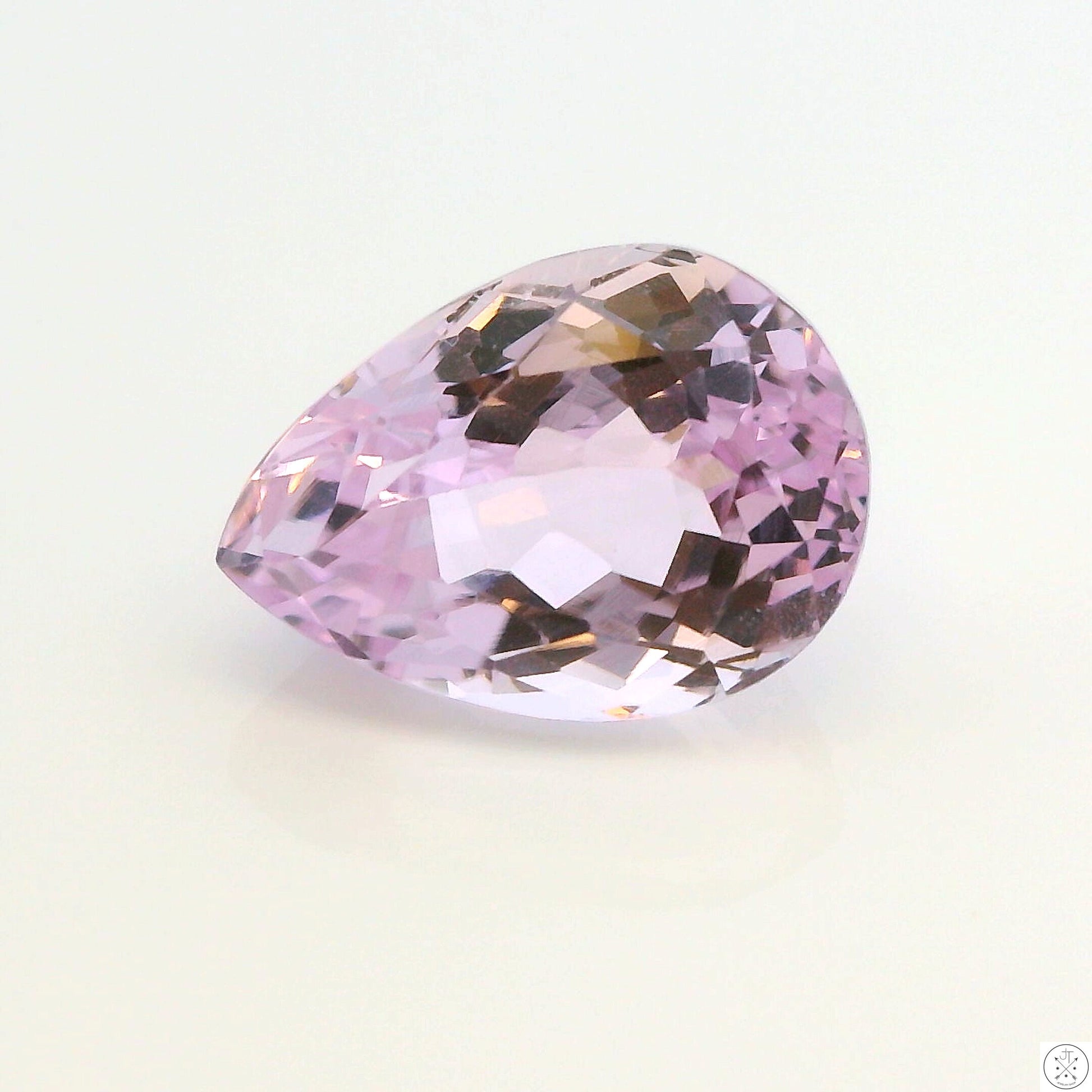 7.95 Carat Natural Kunzite 14 x 10 mm Pear Faceted Gemstone Loose Pink