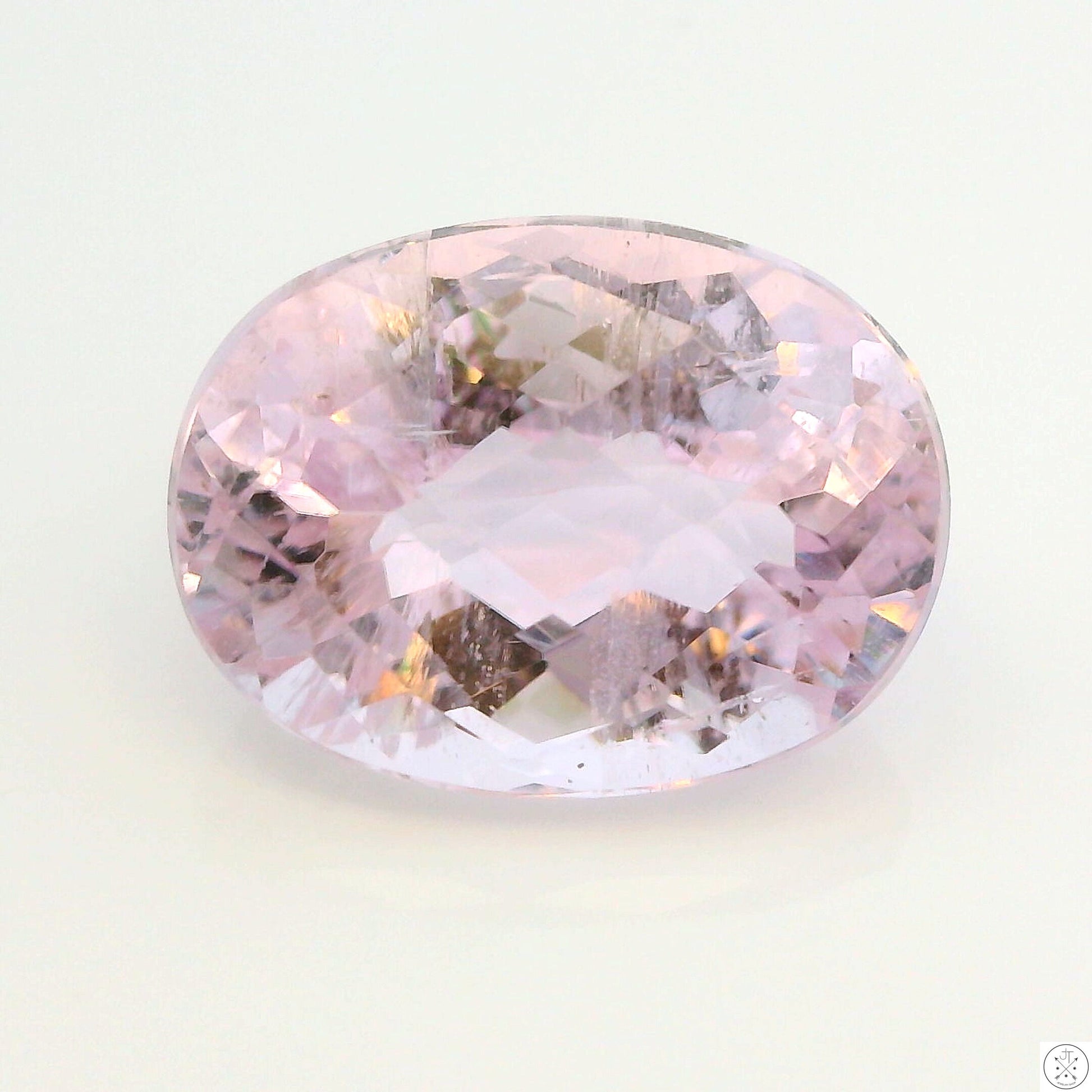 12.35 Carat Natural Kunzite 16 x 12 mm Oval Faceted Gemstone Loose Pink