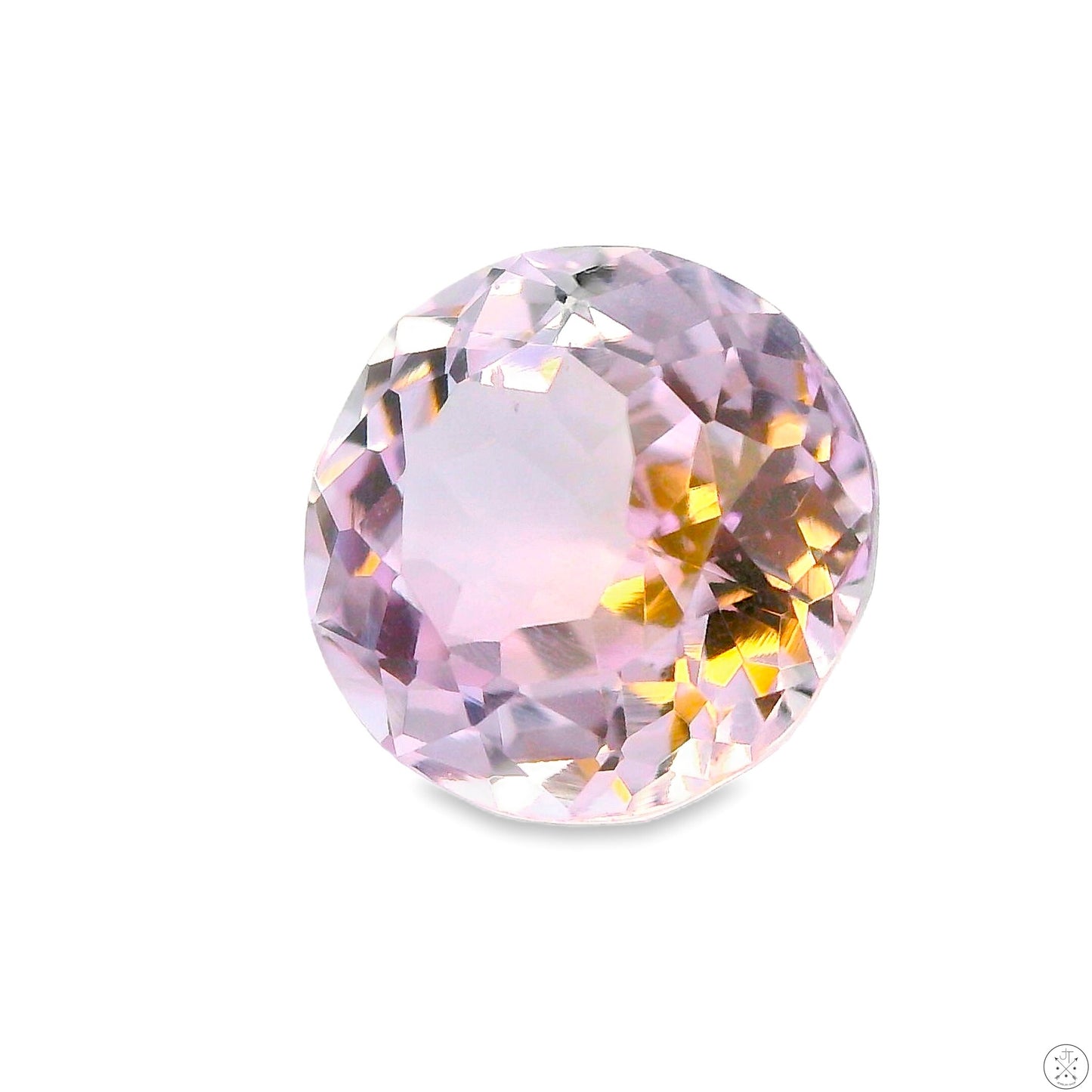 3.68 Carat Natural Kunzite 9.6 mm Round Faceted Gemstone Loose
