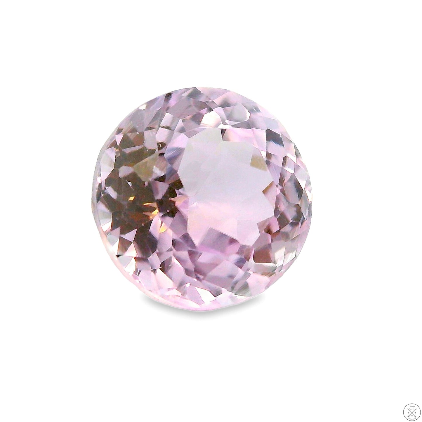 3.68 Carat Natural Kunzite 9.6 mm Round Faceted Gemstone Loose