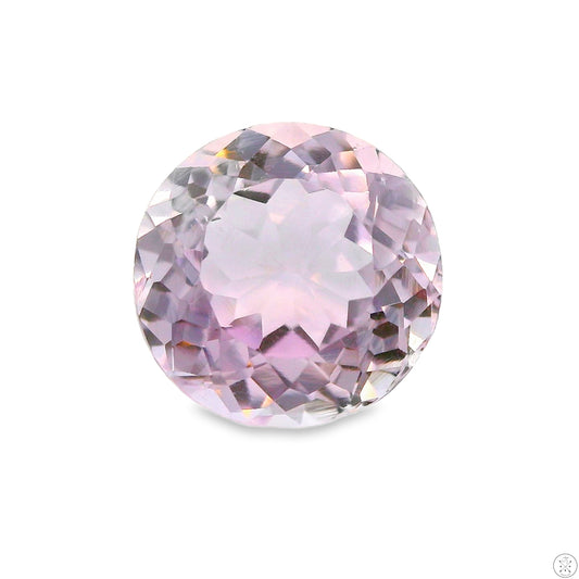 3.68 Carat Natural Kunzite 9.6 mm Round Faceted Gemstone Loose