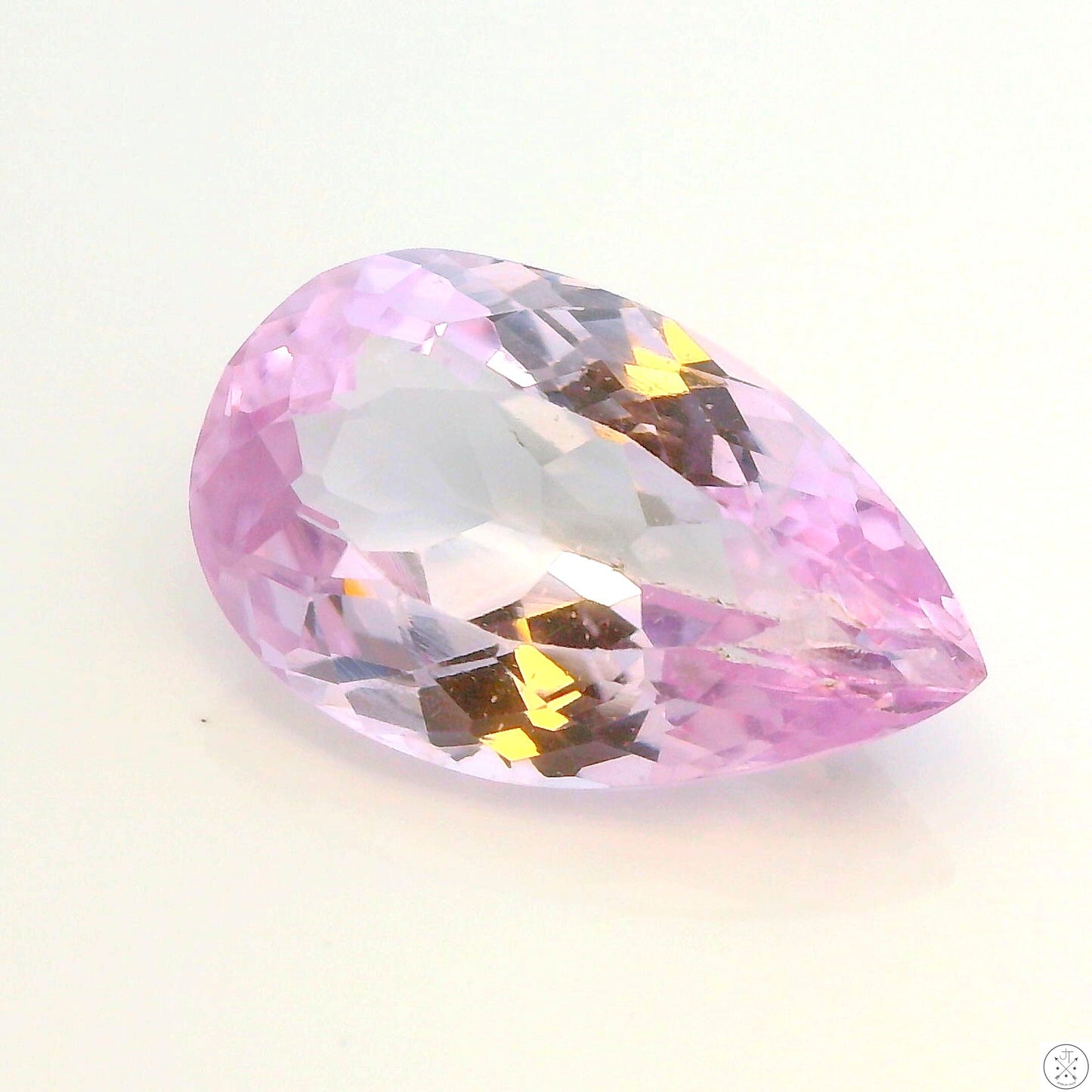 8.18 Carat Natural Kunzite 17.2 x 10.7 mm Pear Faceted Gemstone Loose