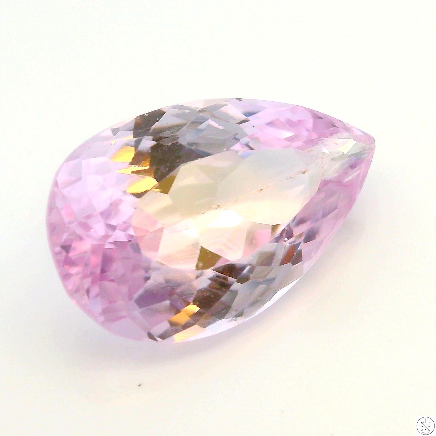 8.18 Carat Natural Kunzite 17.2 x 10.7 mm Pear Faceted Gemstone Loose