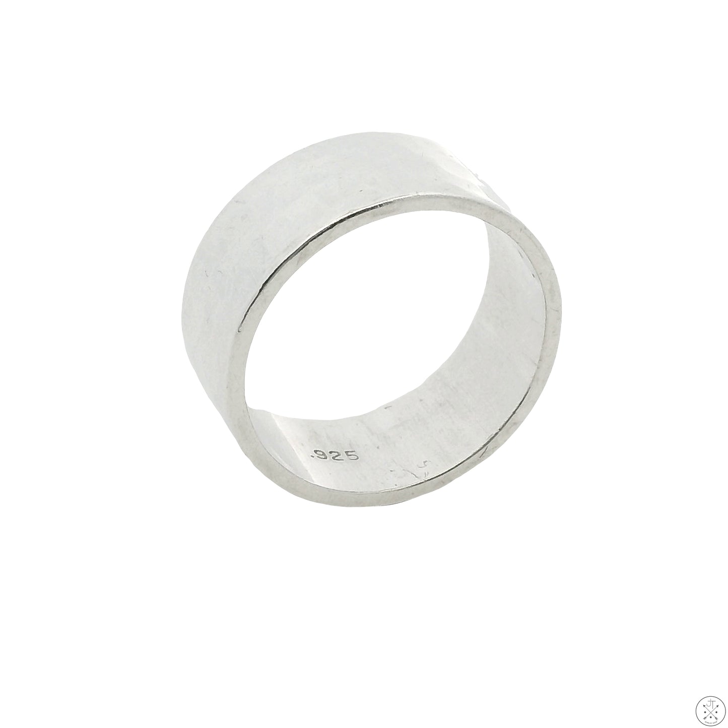 Vintage Sterling Silver 8 mm Hammered Band Size 7 Wide