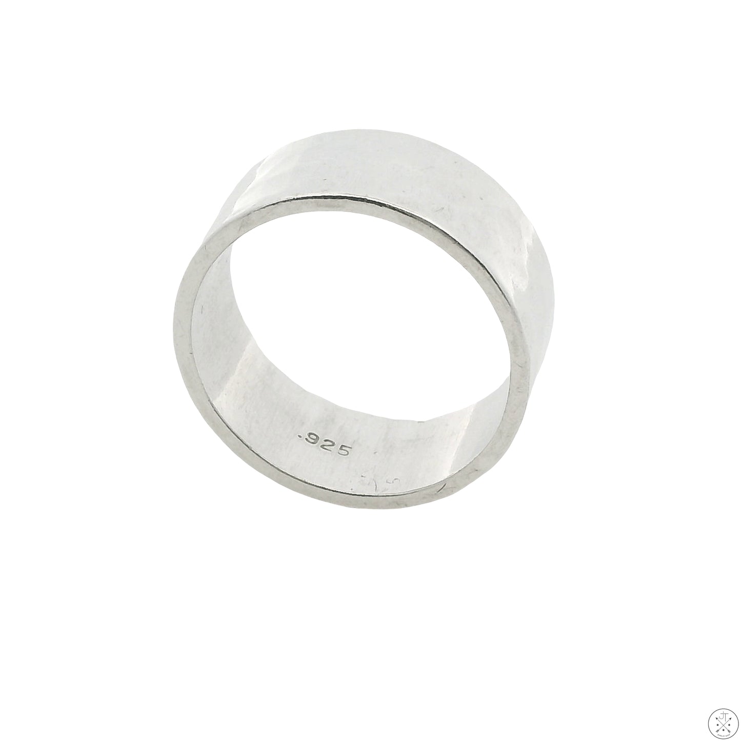 Vintage Sterling Silver 8 mm Hammered Band Size 7 Wide